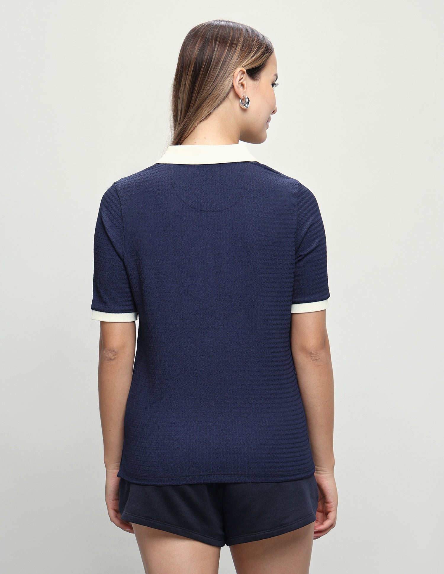 Textured Regular Fit Polo Shirt Dark Blue - U.S. Polo Assn. India | Large