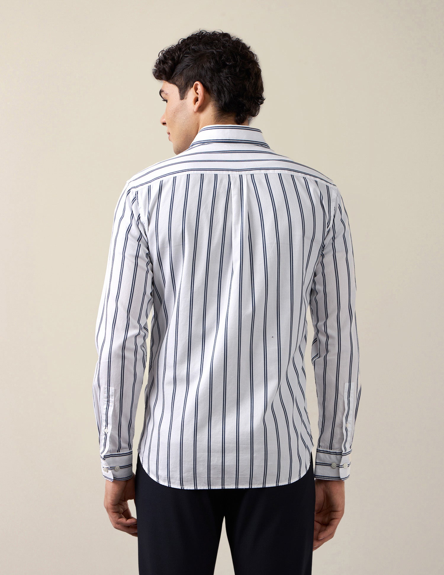 Vertical Striped Tailored Fit Shirt Navy - U.S. Polo Assn. India | Large