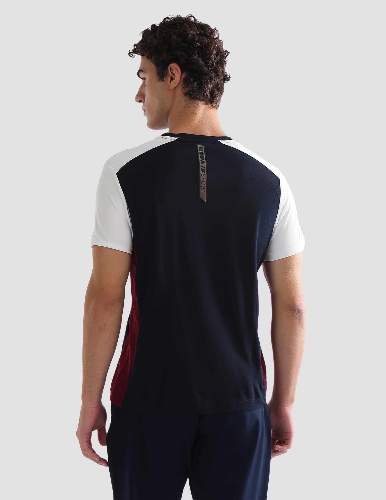 Colourblocked Slim Fit Active T-Shirt Navy - U.S. Polo Assn. India | Large