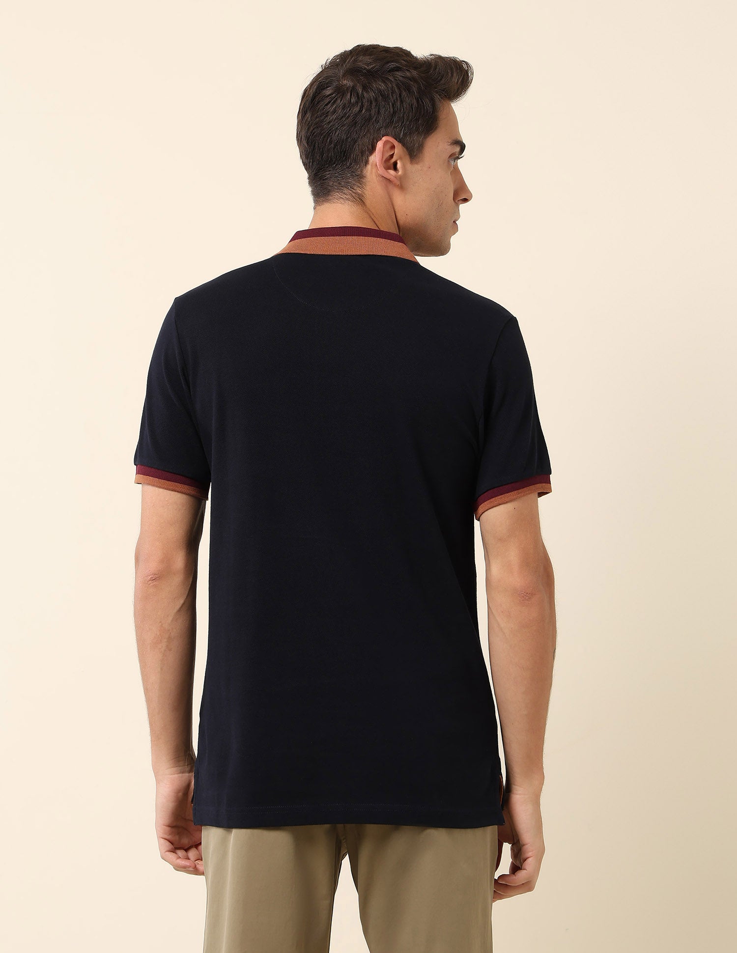 Slim Fit Solid Polo Shirt Navy - U.S. Polo Assn. India | Large