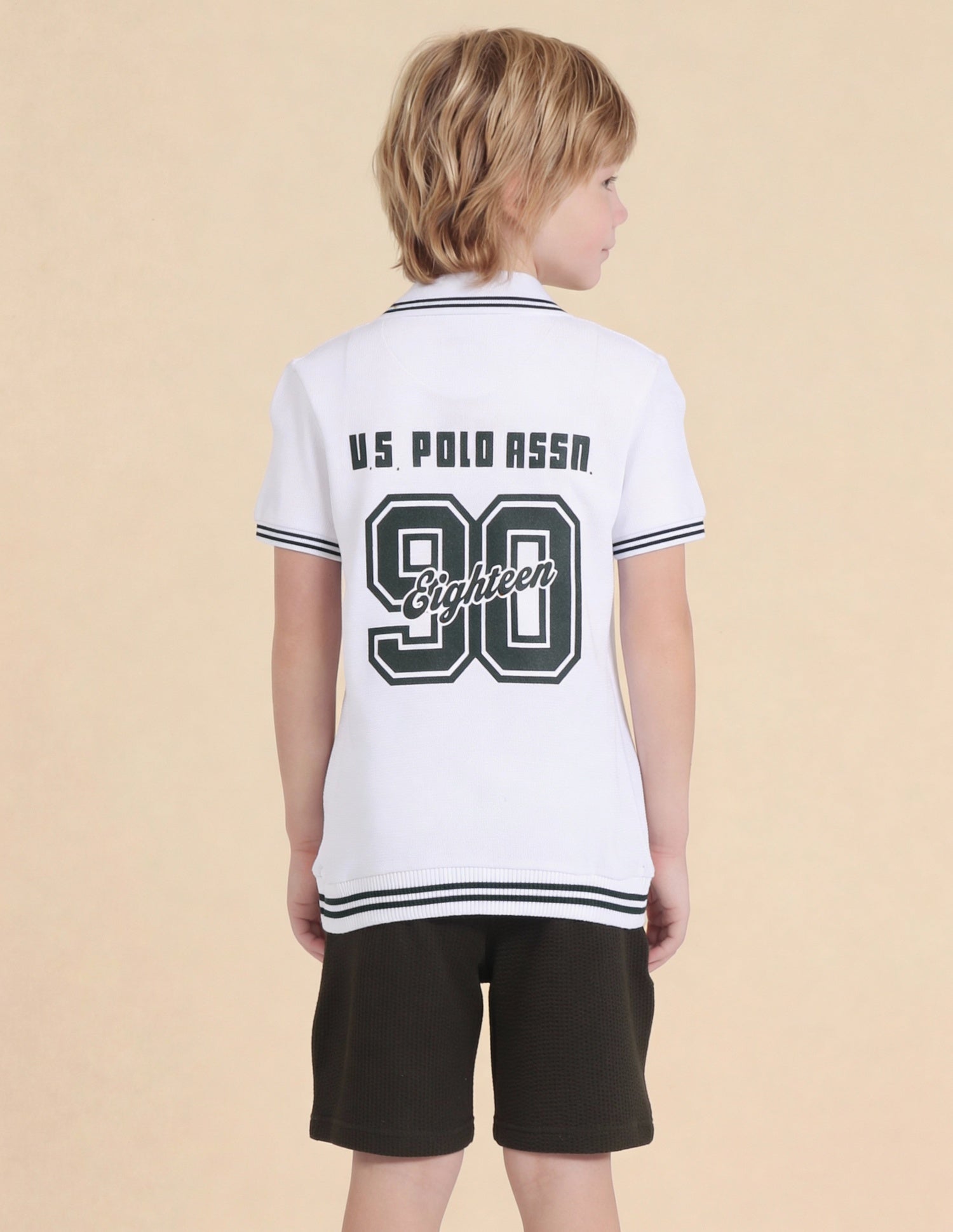 Brand Printed With Numeric Regular Fit Polo Shirt White - U.S. Polo Assn. India | Large