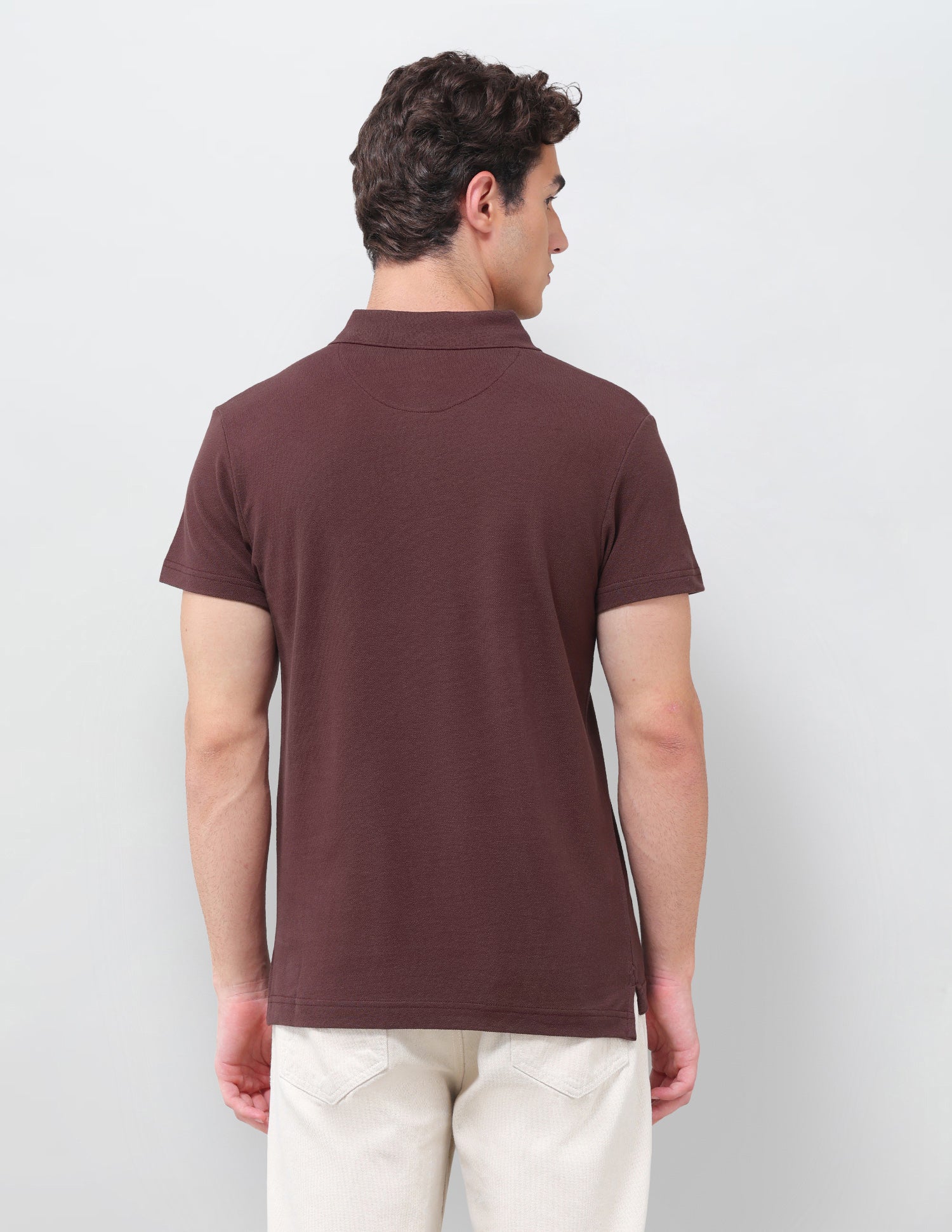 Solid Slim Fit Polo Shirt Maroon - U.S. Polo Assn. India | Large