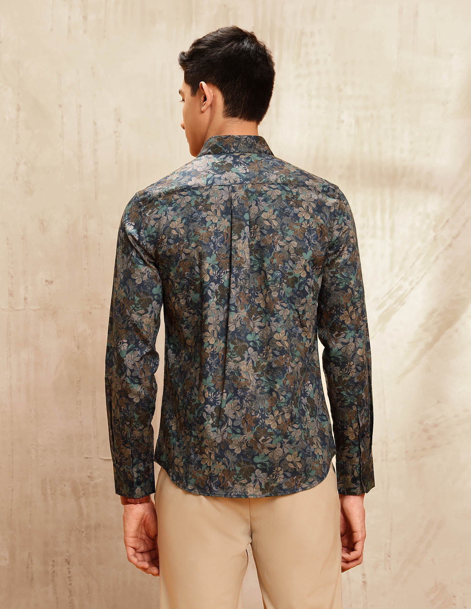 Floral Printed Satin Shirt Navy - U.S. POLO ASSN. | Large