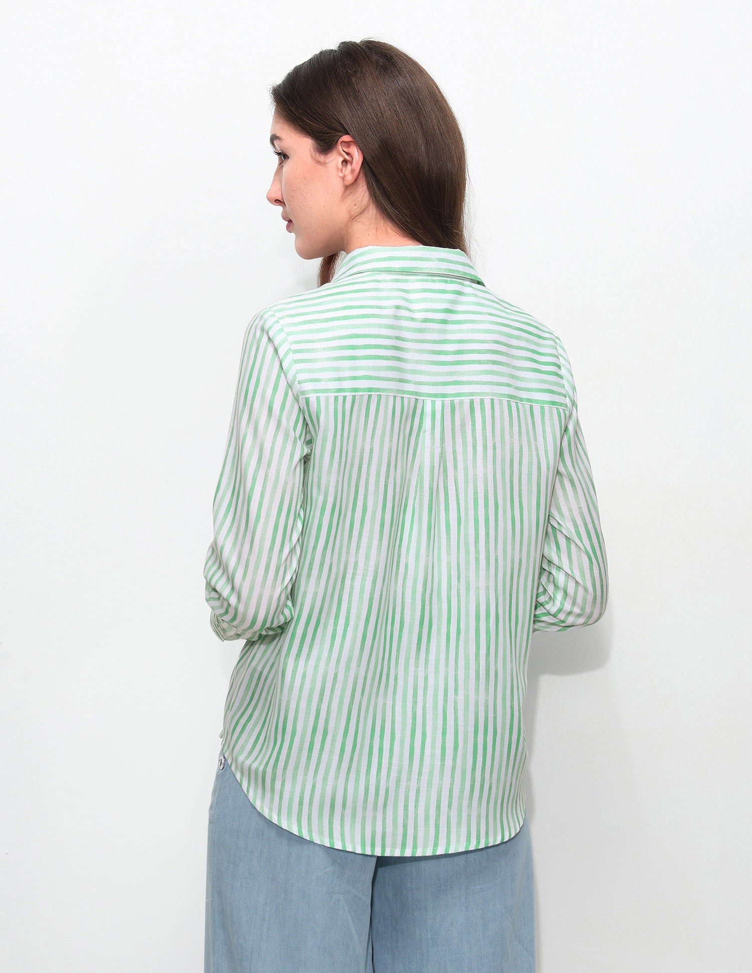Regular Fit Vertical Striped Shirt Light Green - U.S. Polo Assn. India | Large