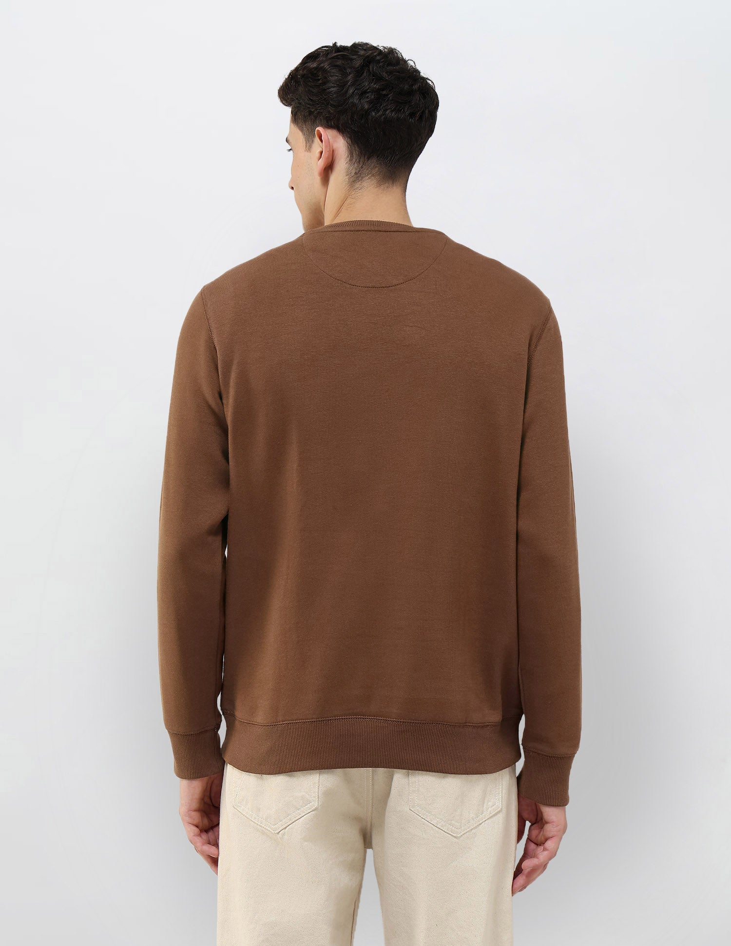 Brand Embossed Regular Fit Sweatshirt Dark Brown - U.S. POLO ASSN. | Large