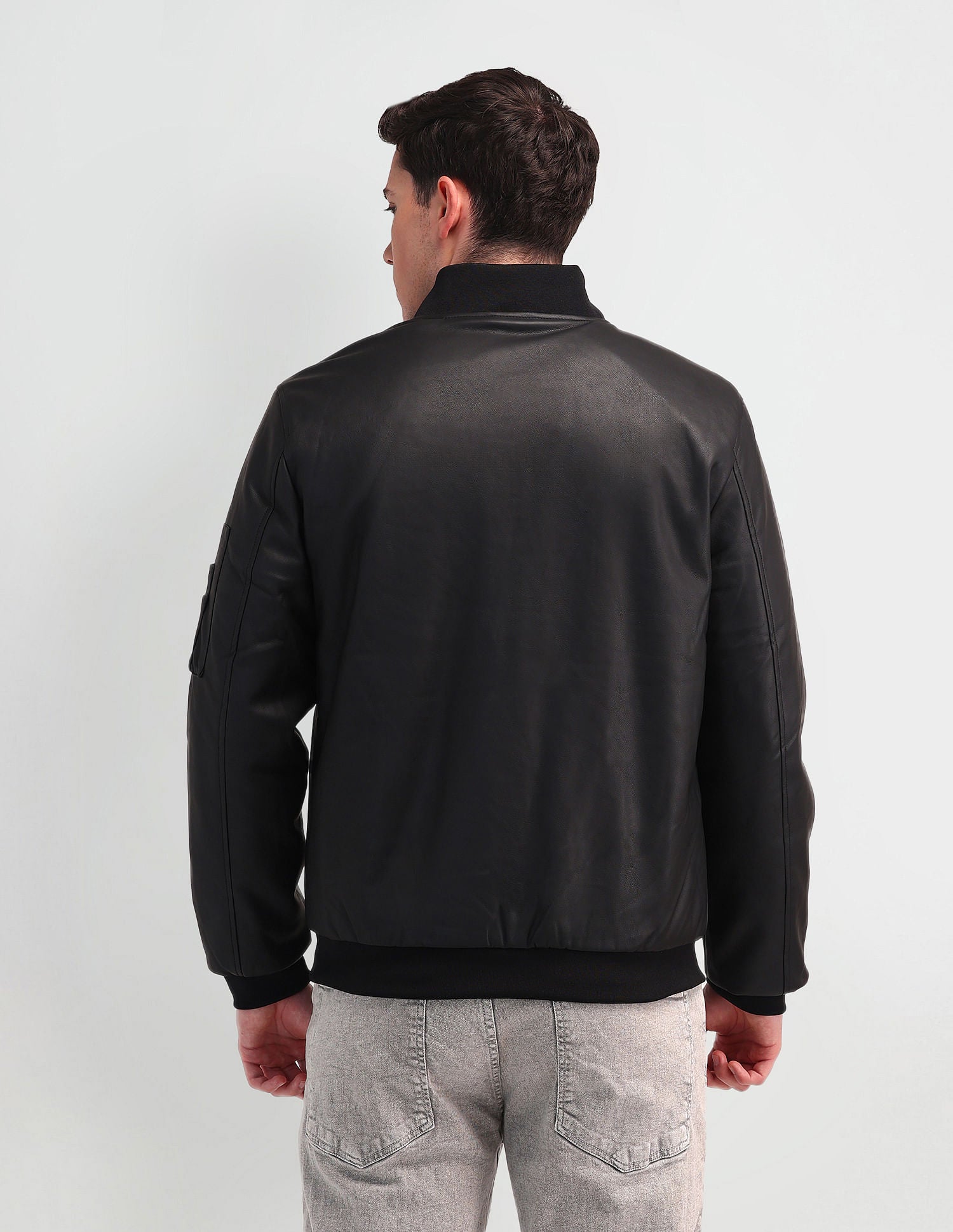Stand Neck Bomber Jacket Black - U.S. Polo Assn. India | Large