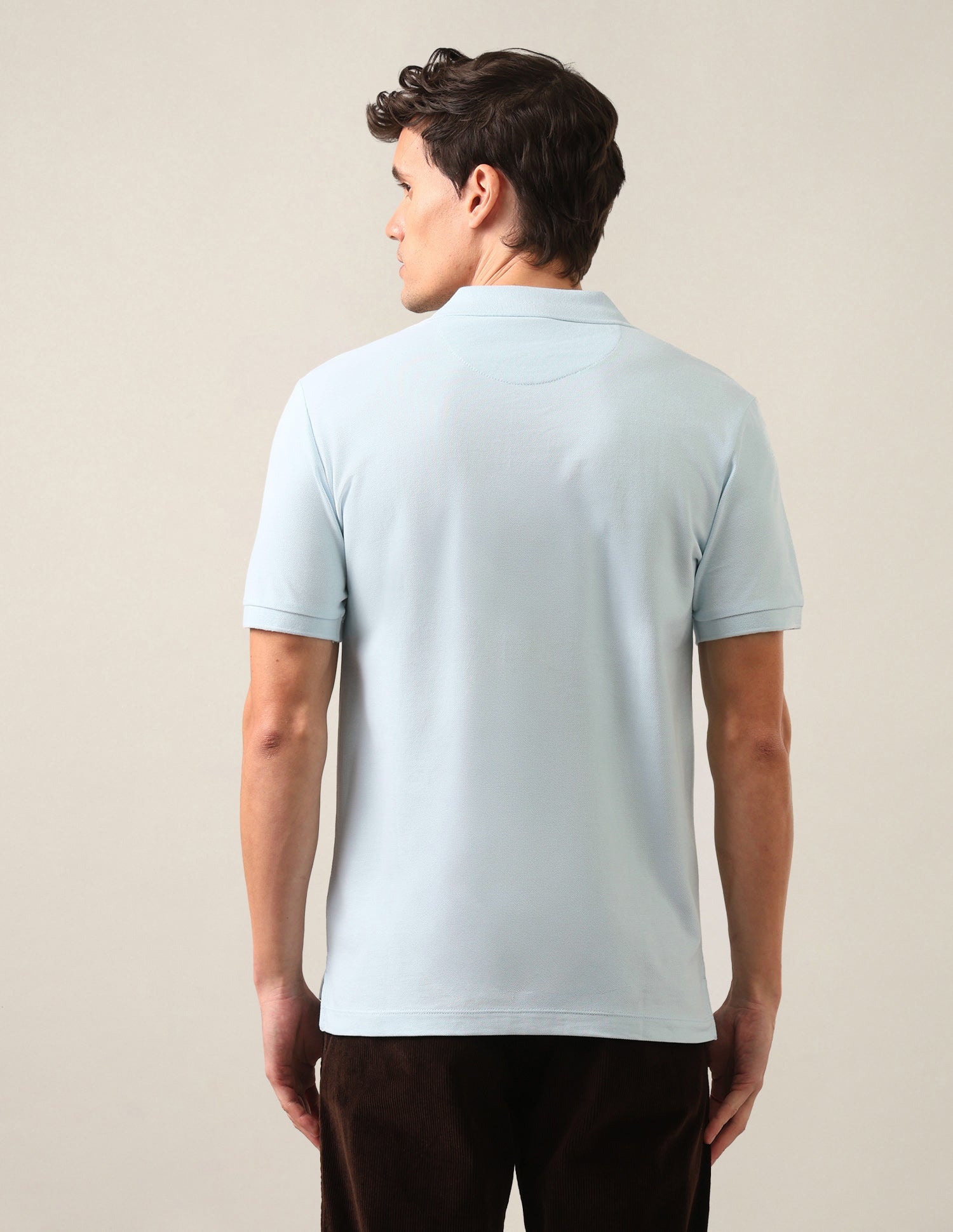 Graphic Brand Printed Slim Fit Polo Shirt Light Blue - U.S. Polo Assn. India | Large