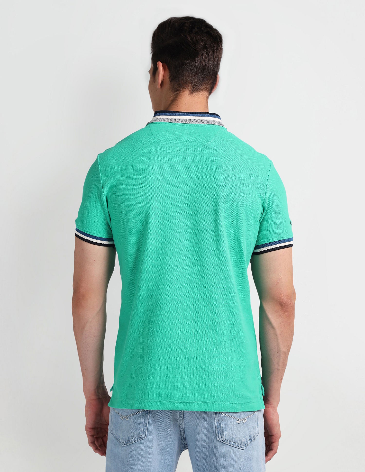 Muscle Fit Solid Polo Shirt Green - U.S. Polo Assn. India | Large