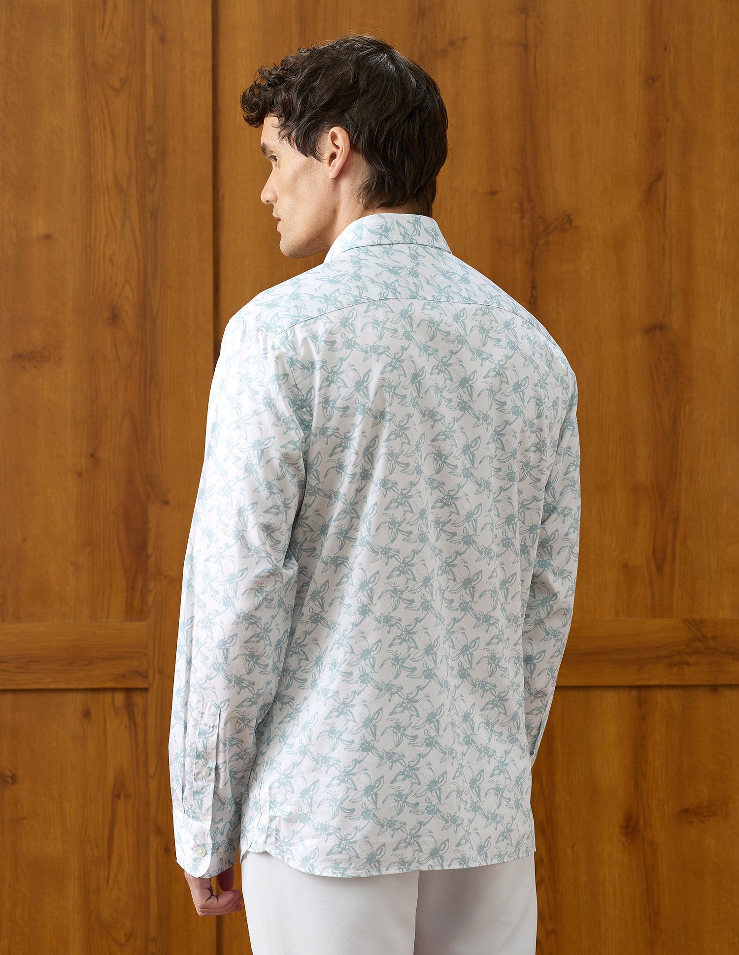 Floral Printed Regular Fit Shirt Medium Green - U.S. Polo Assn. India | Large
