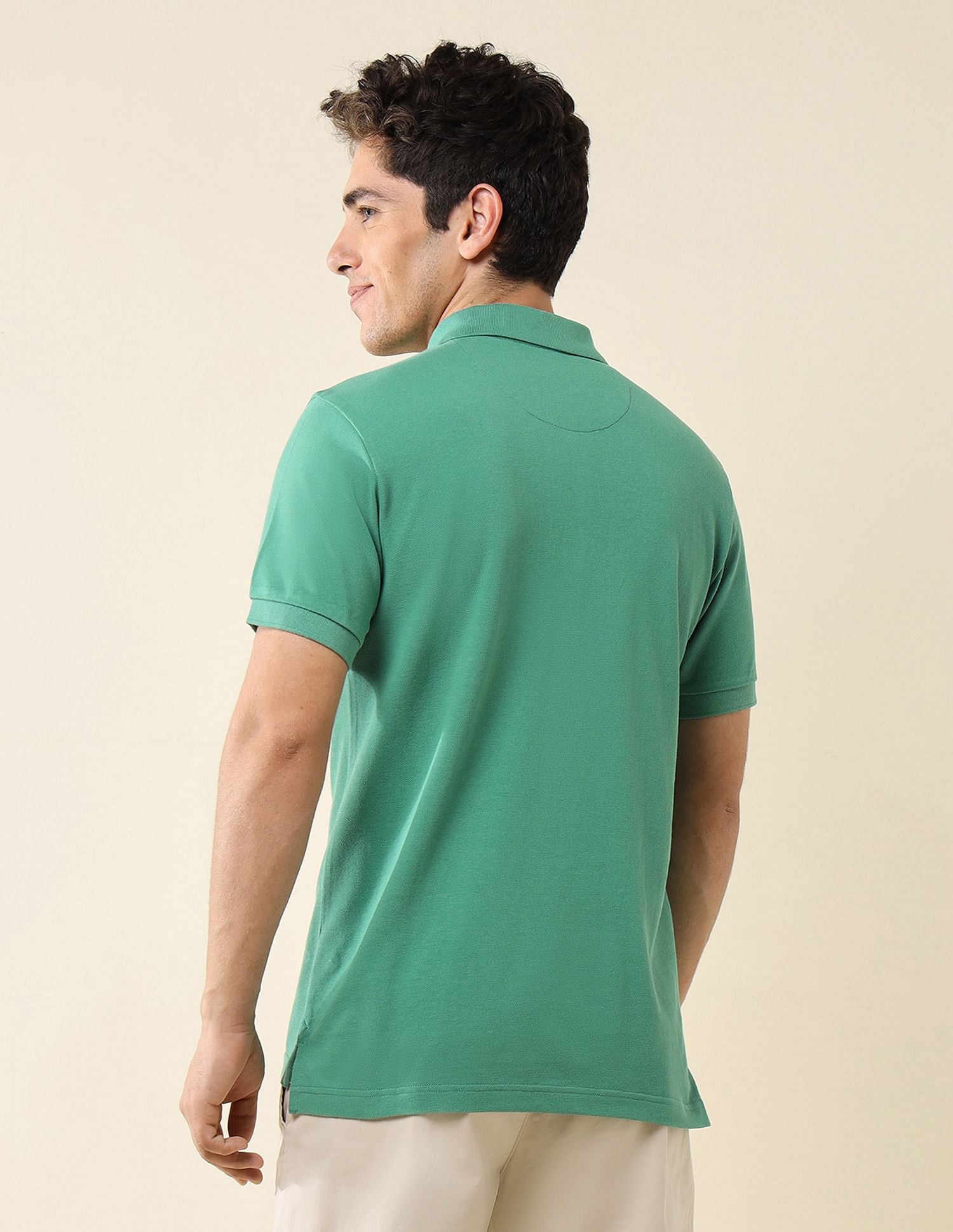 Pure Cotton Slim Fit Polo Shirt Green - U.S. Polo Assn. India | Large