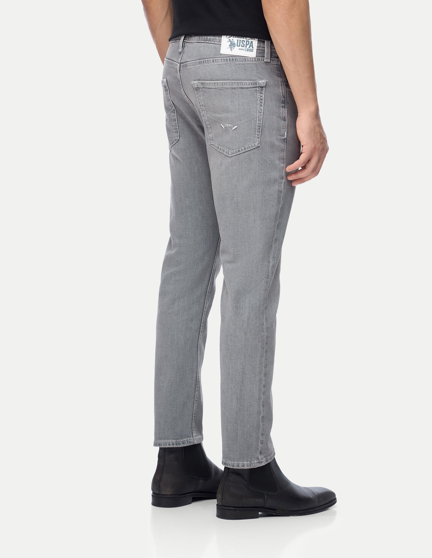 Cole Comfort Cropped Fit Grey Jeans Washed Grey - U.S. Polo Assn. India | Large