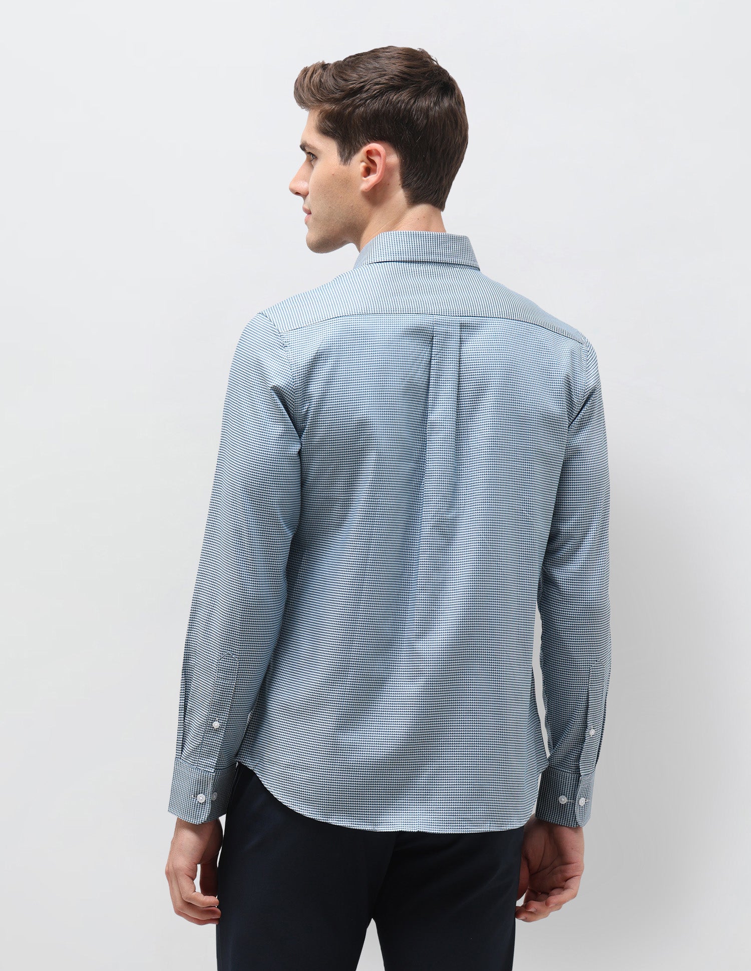 Twill Self Design Geometric Shirt Blue - U.S. Polo Assn. India | Large