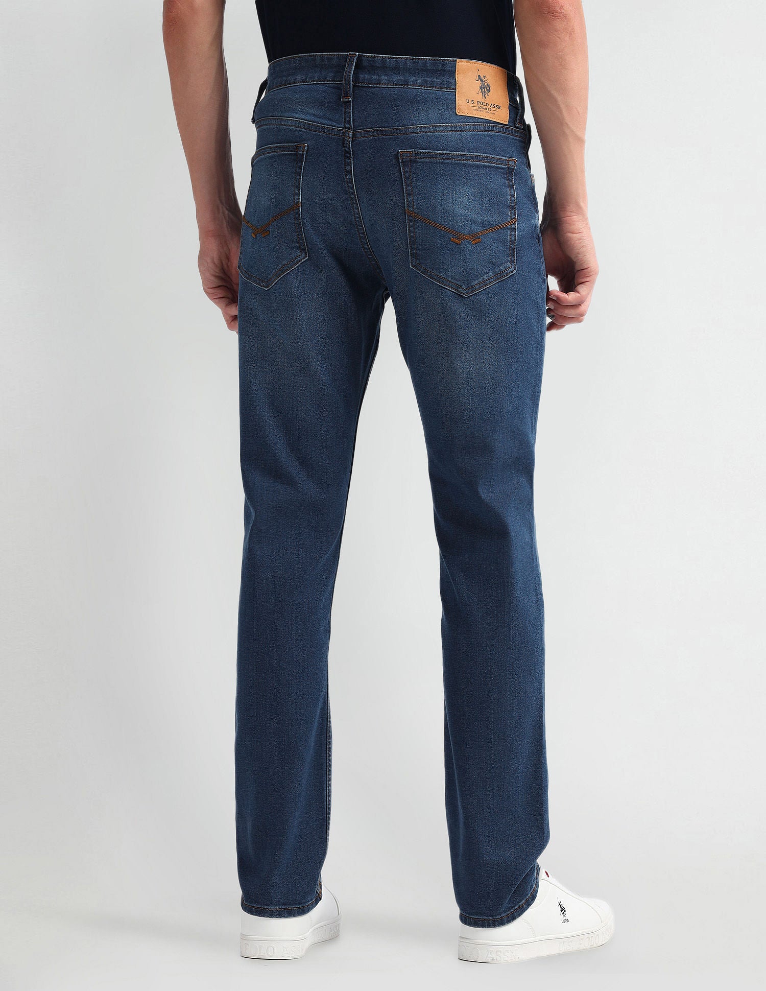 Brandon Slim Tapered Fit Mid Wash Jeans Blue - U.S. Polo Assn. India | Large
