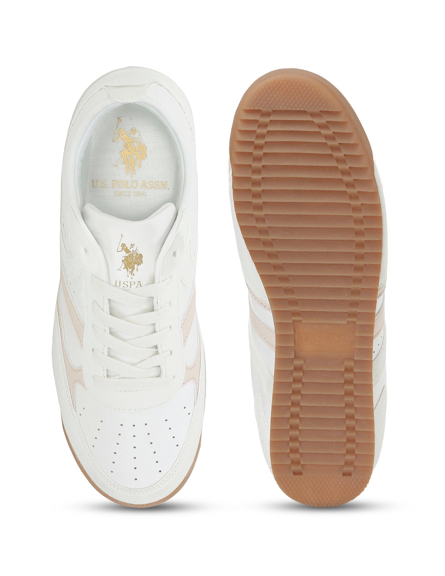 U.S. Polo Assn. Women Bianca  Lace-Ups Round Toe Sneakers White - U.S. Polo Assn. India | Large