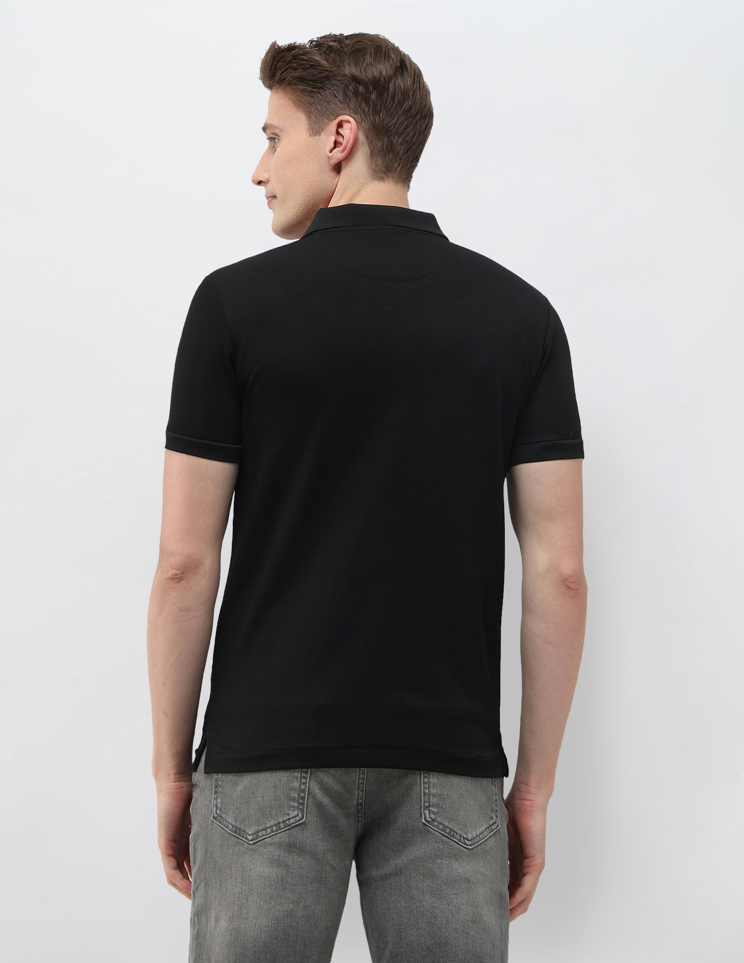 Geometric Printed Black & Gold Polo Shirt Black - U.S. Polo Assn. India | Large