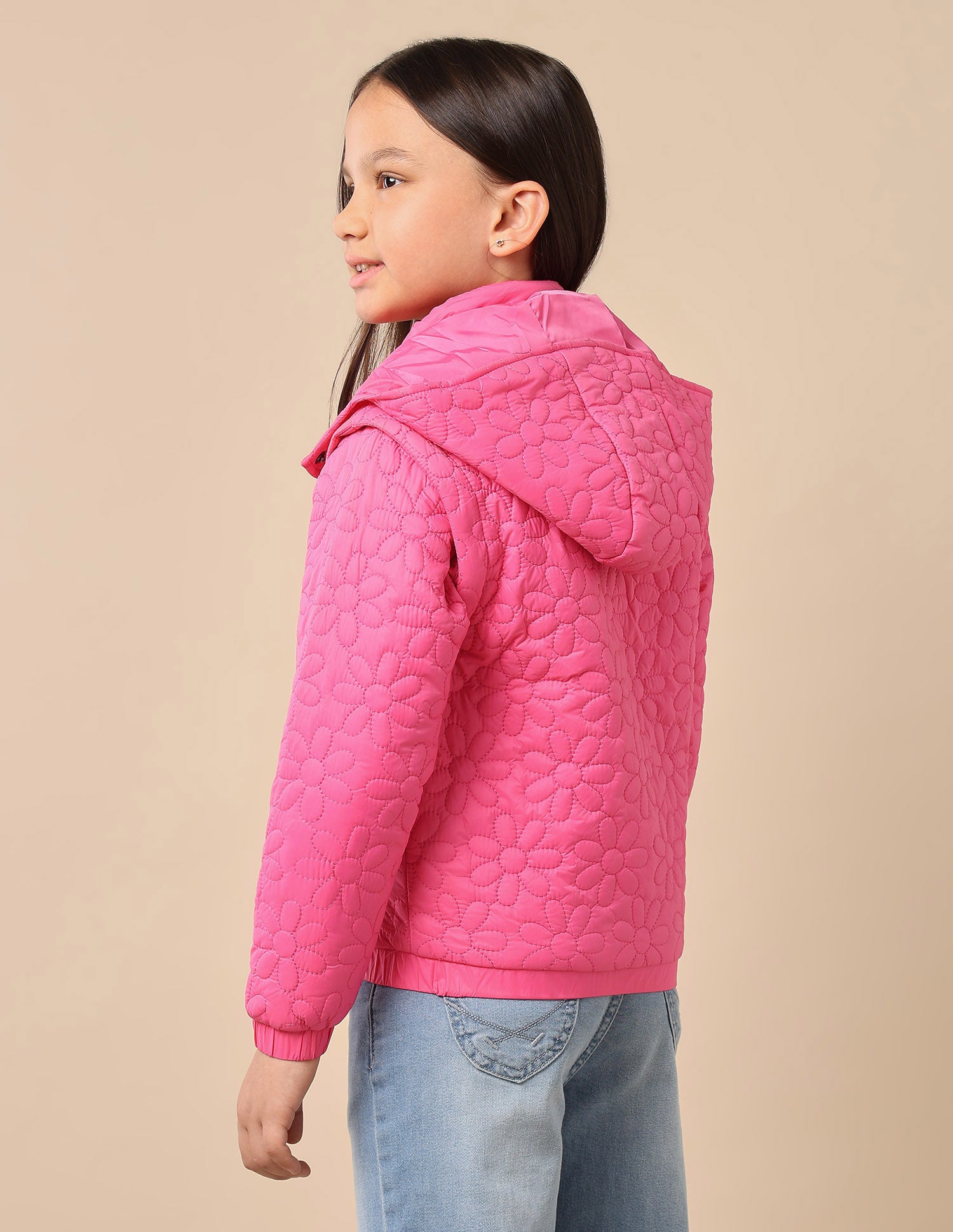 Girls Detachable Hood And Sleeve Jacket Pink - U.S. POLO ASSN. | Large