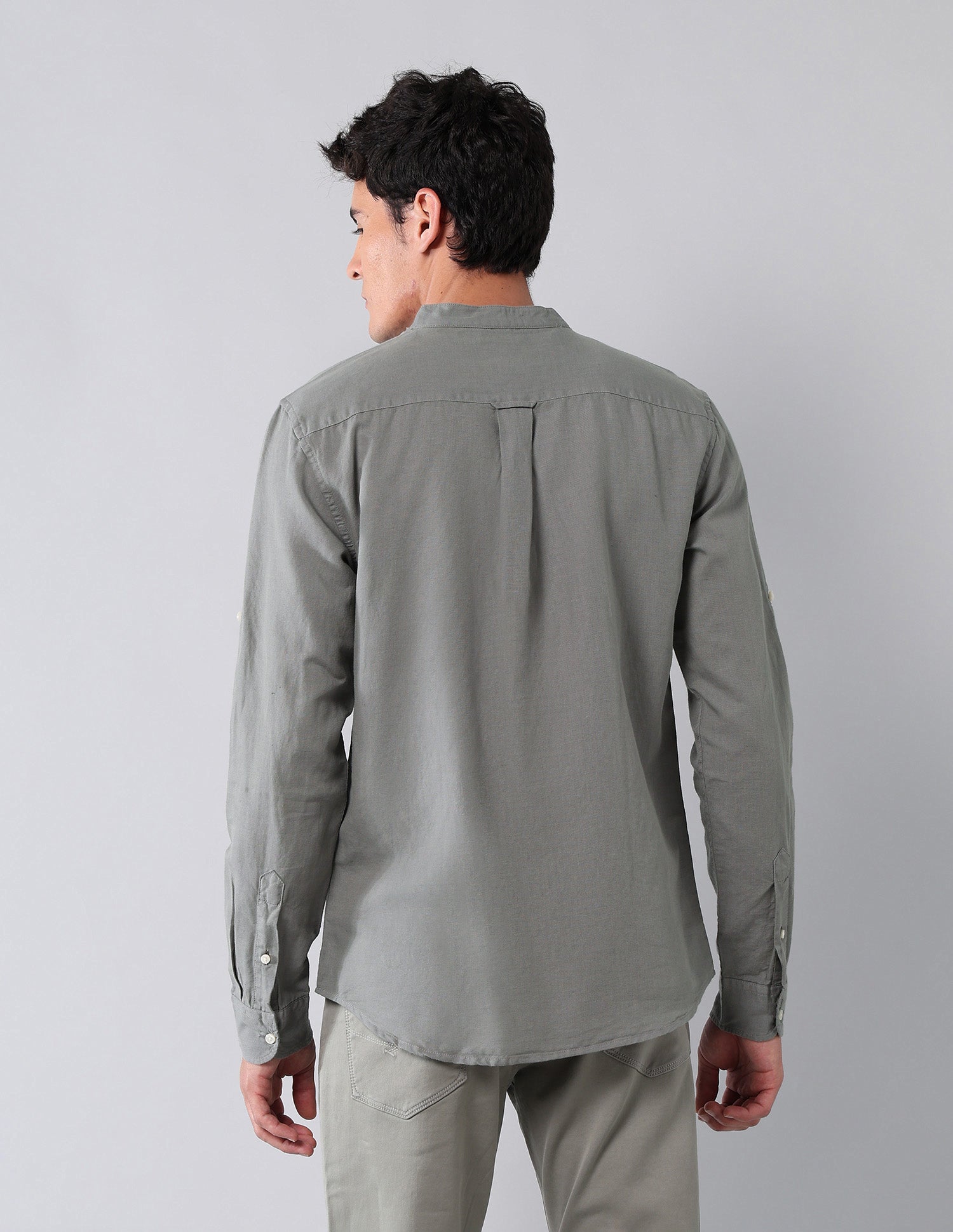 Solid Regular Fit Poplin Shirt Dark Grey - U.S. Polo Assn. India | Large