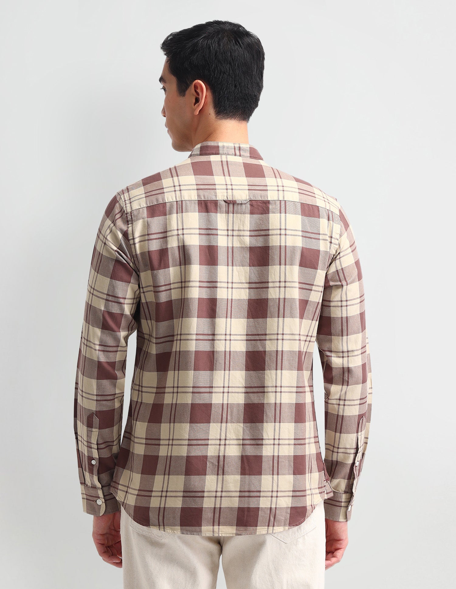 Plaid Checked Slim Fit Shirt Brown - U.S. POLO ASSN. | Large