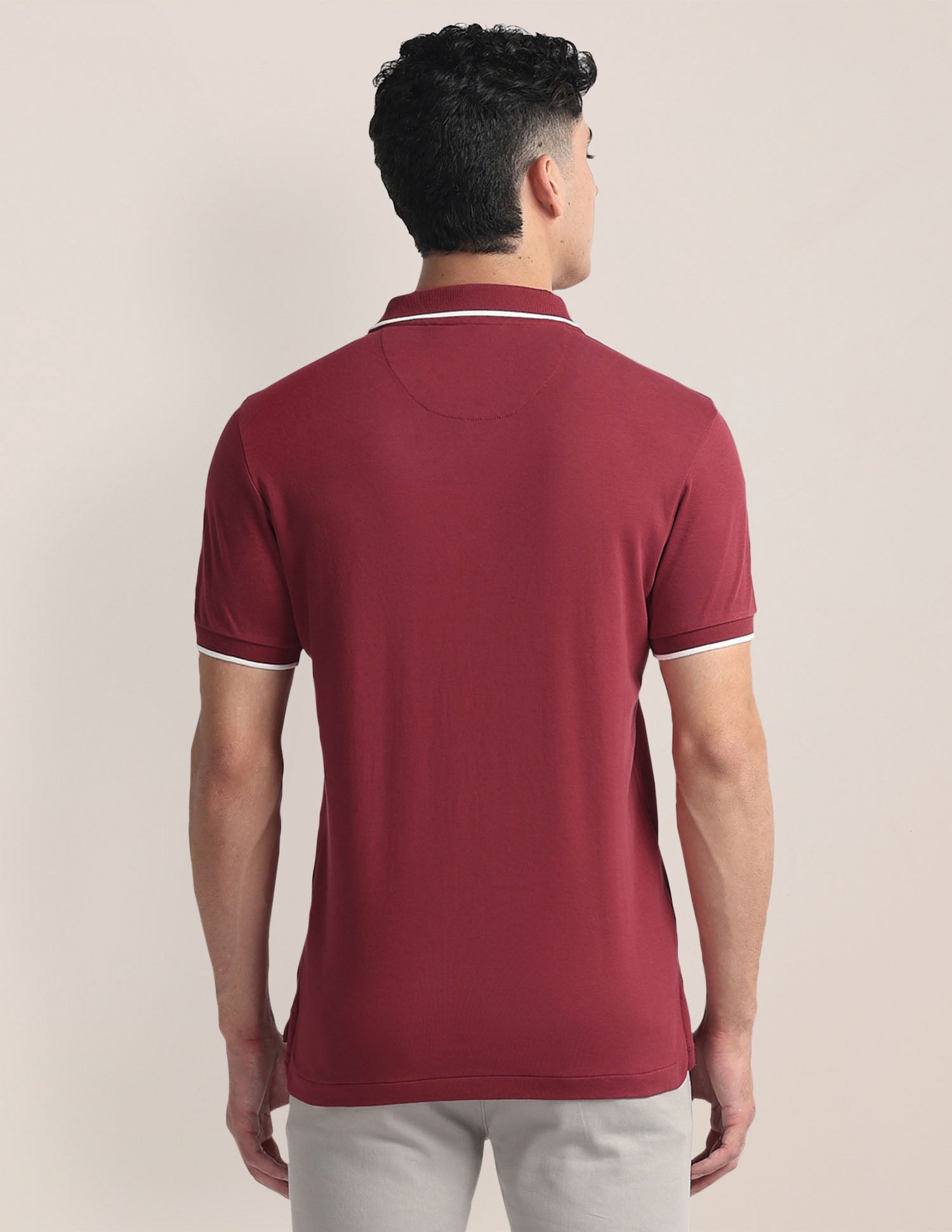 Striped Placket Slim Fit Polo Shirt Maroon - U.S. Polo Assn. India | Large