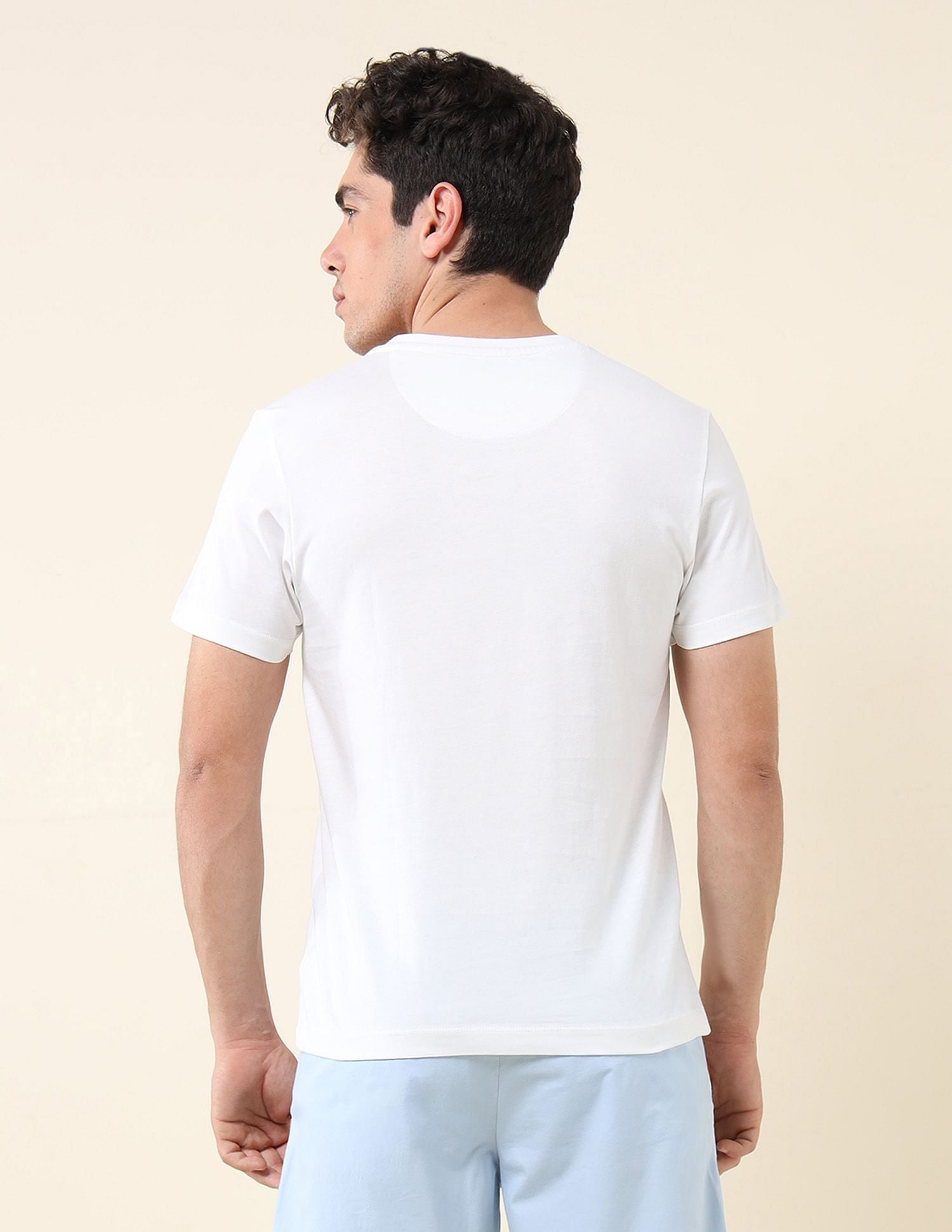 Slim Fit Brand Printed T-Shirt White - U.S. Polo Assn. India | Large