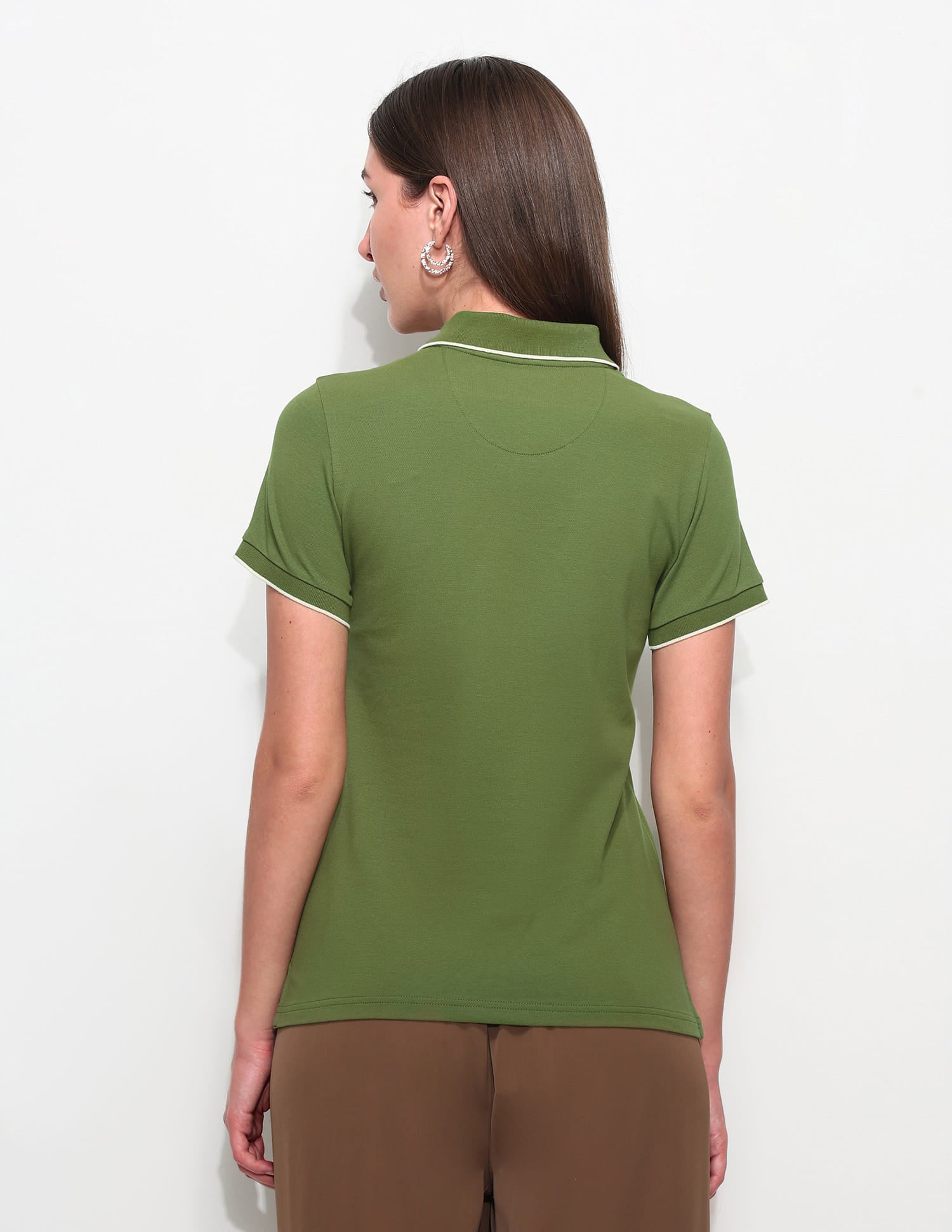 Regular Fit Solid Polo Shirt Green - U.S. Polo Assn. India | Large