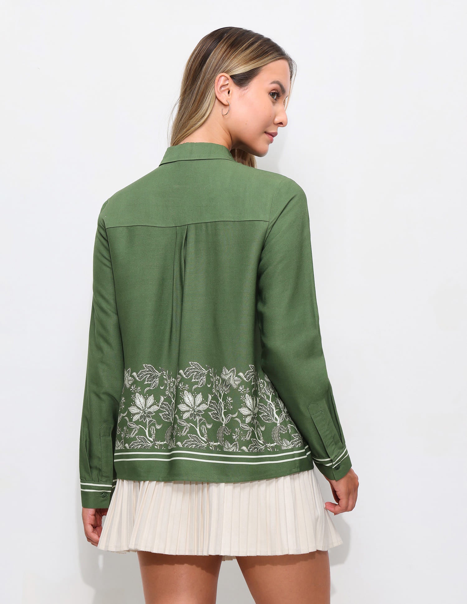 Floral Printed Relaxed Fit Shirt Green - U.S. Polo Assn. India | Large