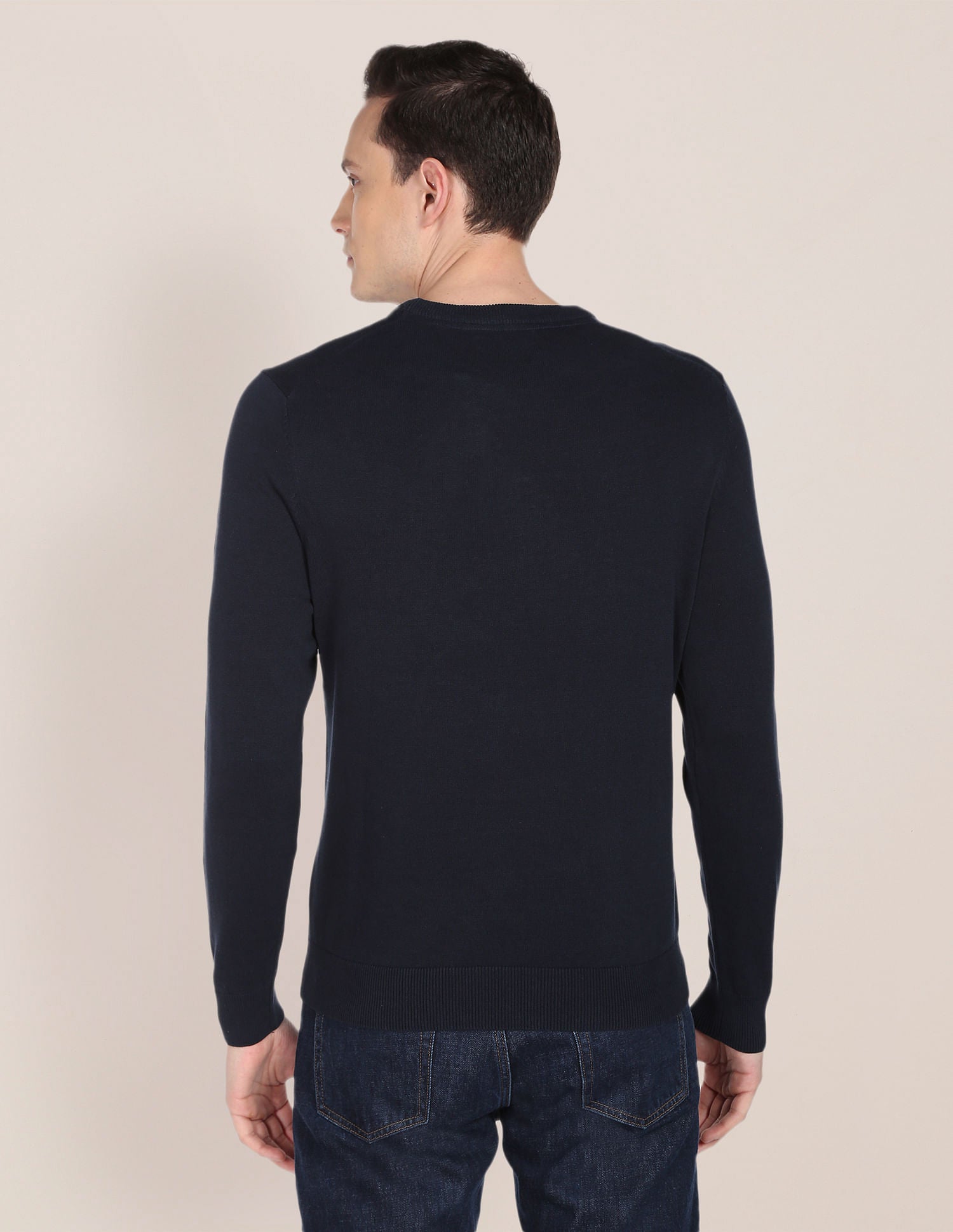 Crew Neck Appliqued Sweater Navy - U.S. Polo Assn. India | Large