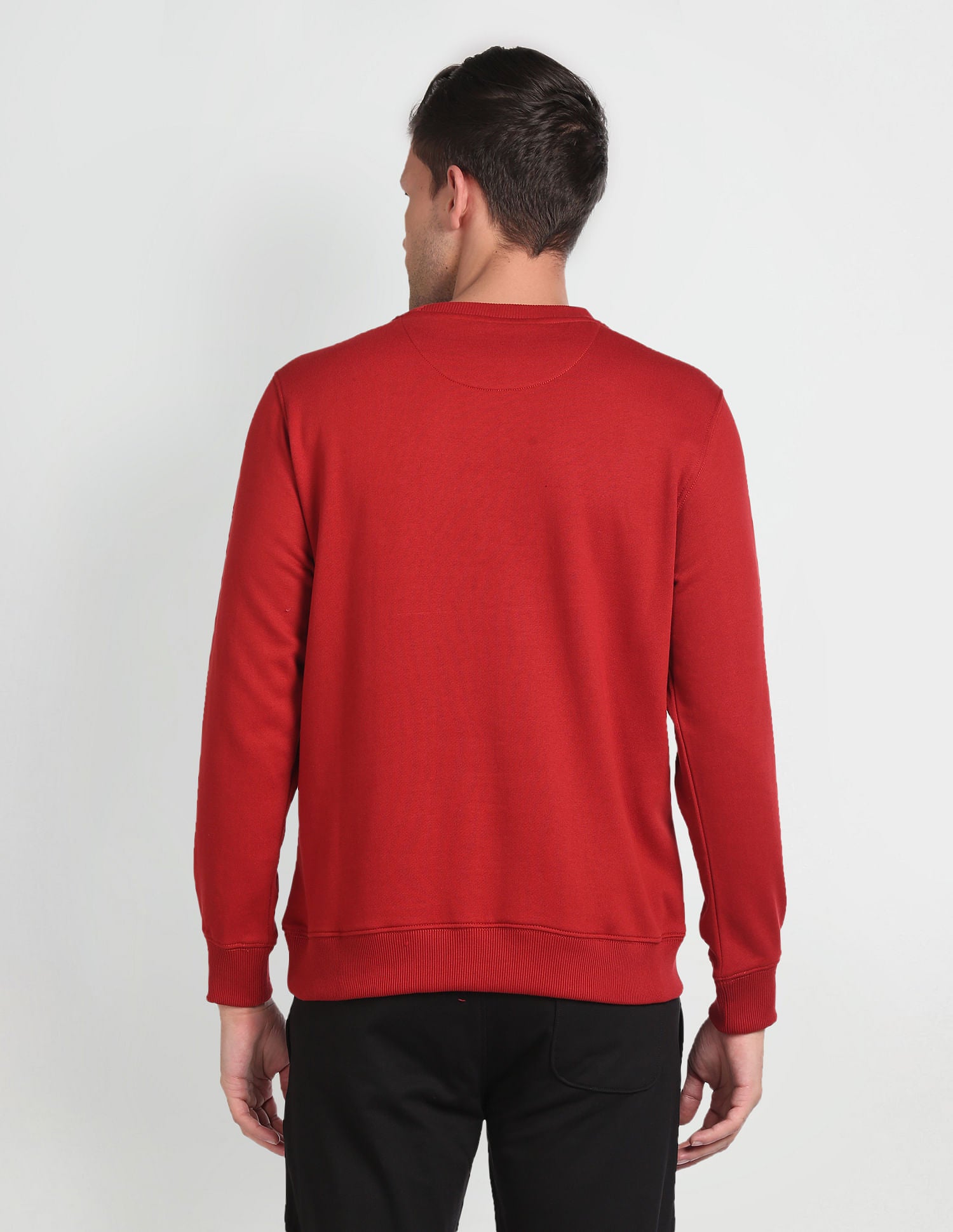 Crew Neck Brand Print Sweatshirt Maroon - U.S. POLO ASSN. | Large