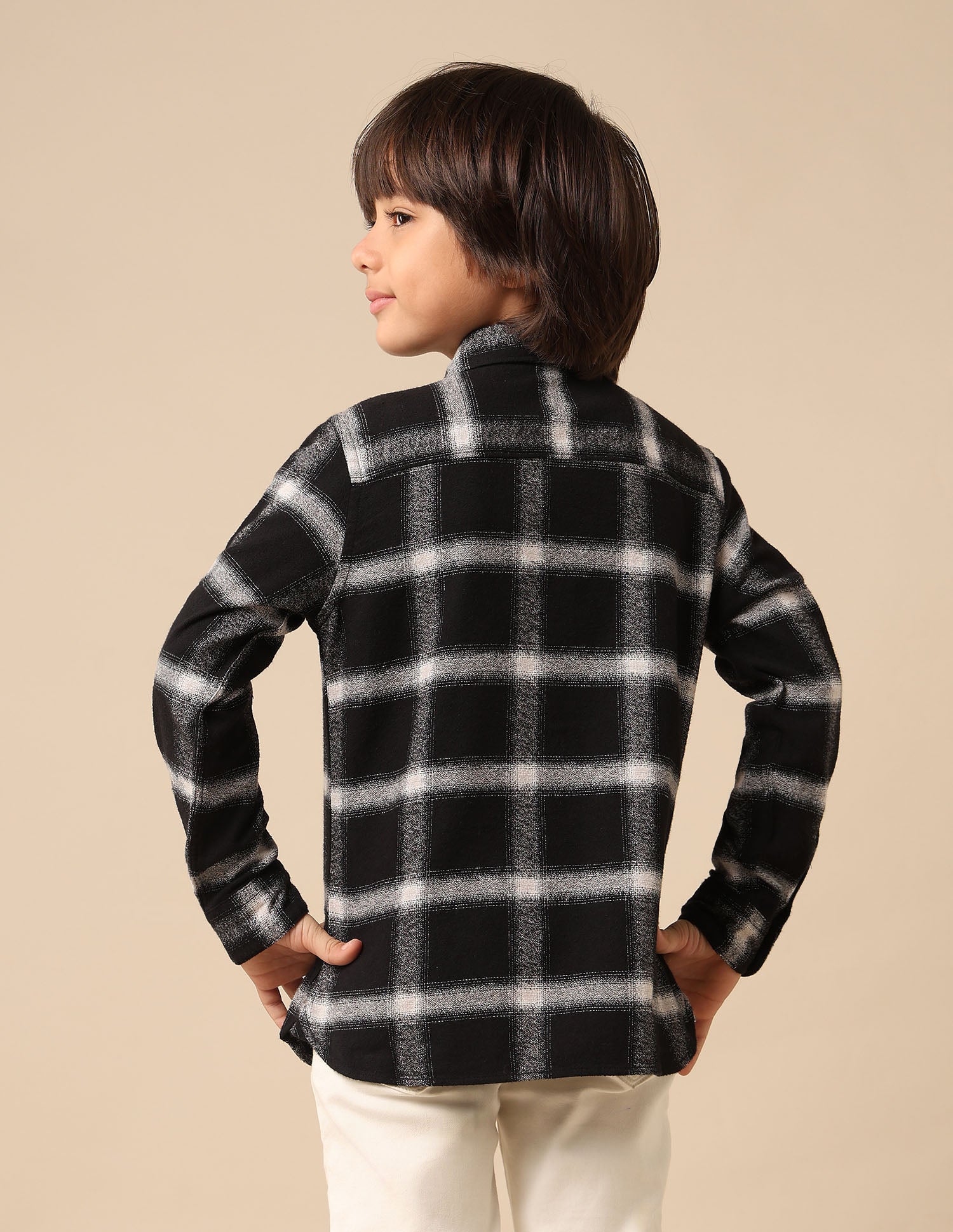 Boys All Over Printed Pure Cotton Shirt Black - U.S. POLO ASSN. | Large