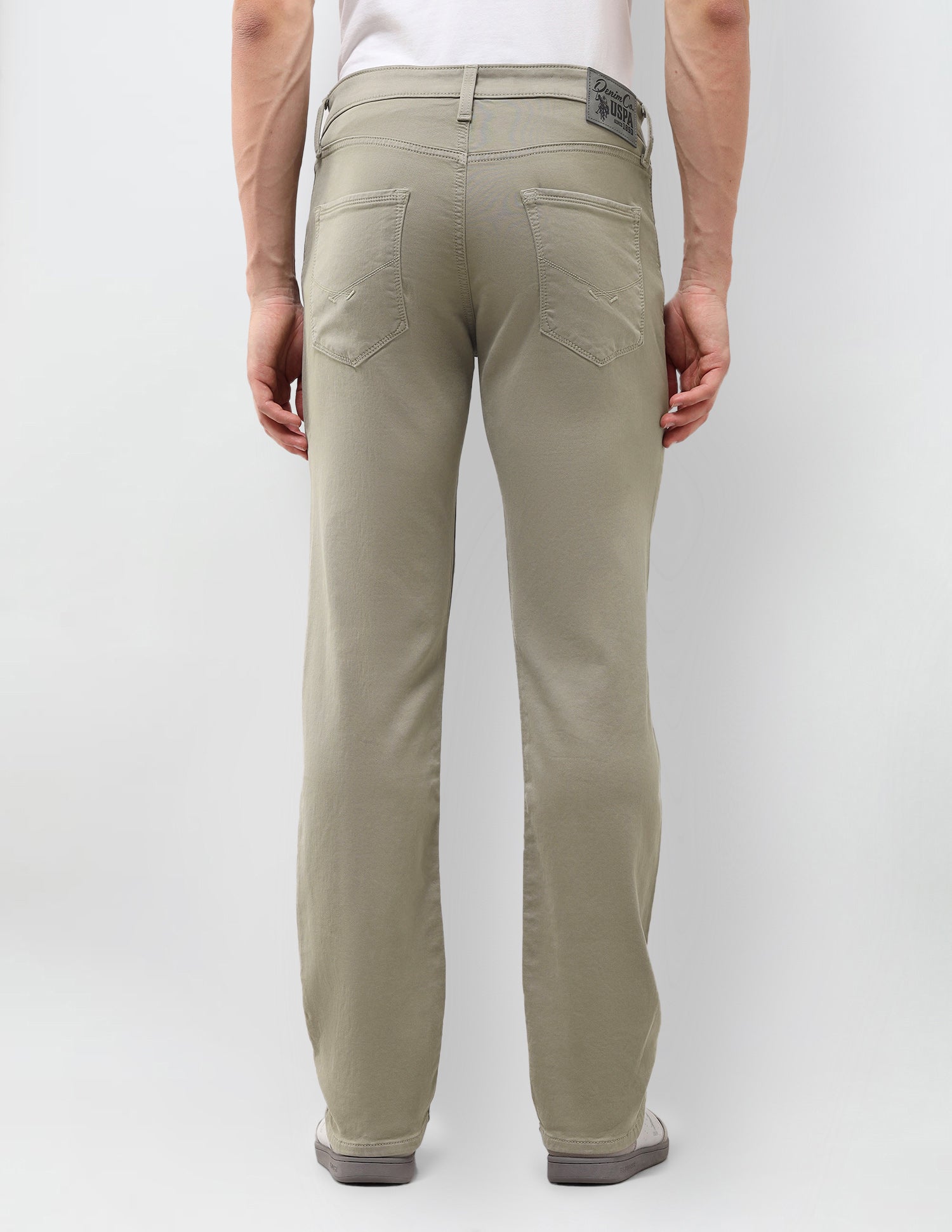 Harold Slim Straight Fit Green Jeans Olive - U.S. Polo Assn. India | Large