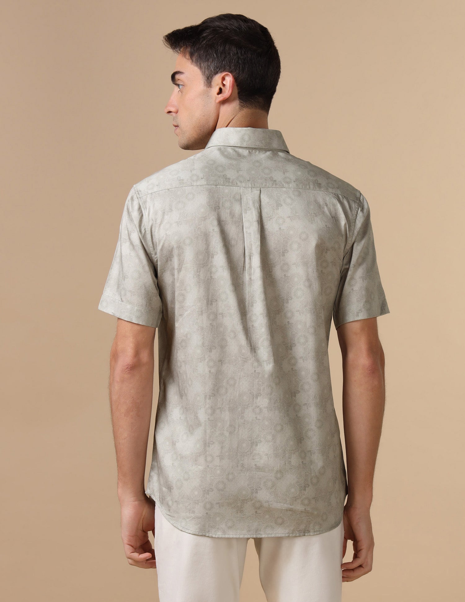 Tailored Fit Satin Shirt Light Grey - U.S. Polo Assn. India | Large