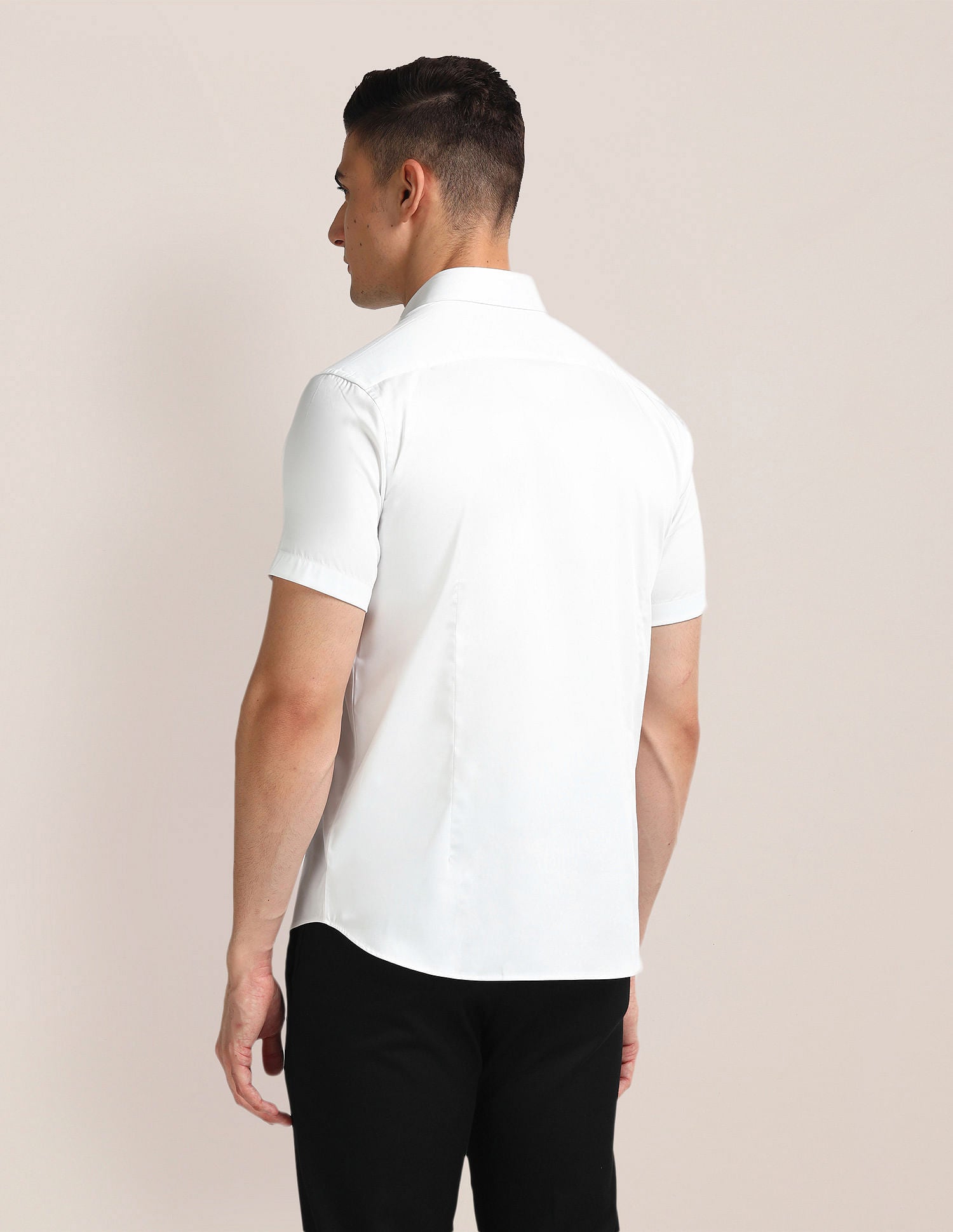 Tailored Regular Fit Solid Shirt White - U.S. Polo Assn. India | Large