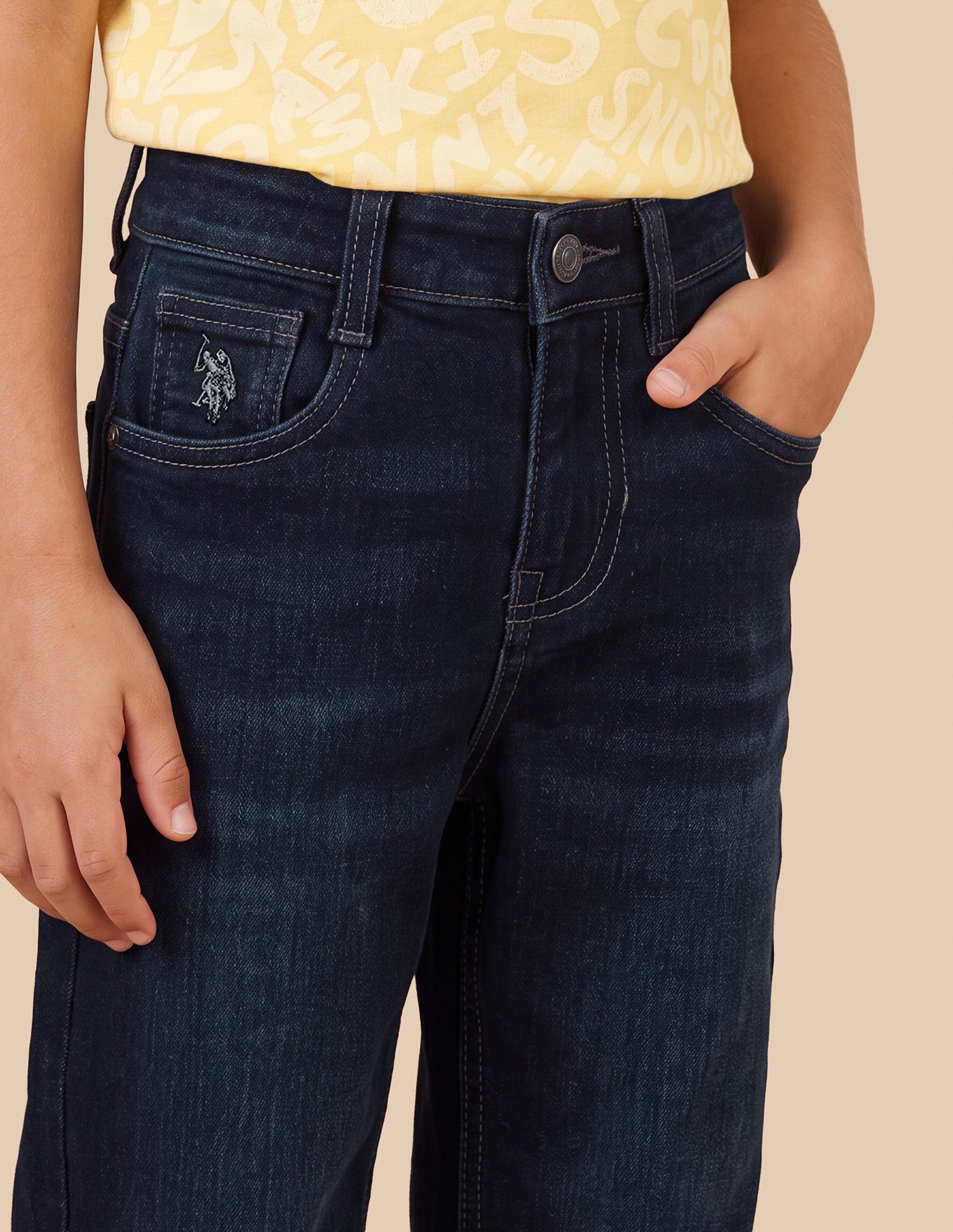 Baggy Fit Whiskered Jeans Dark Blue - U.S. Polo Assn. India | Large