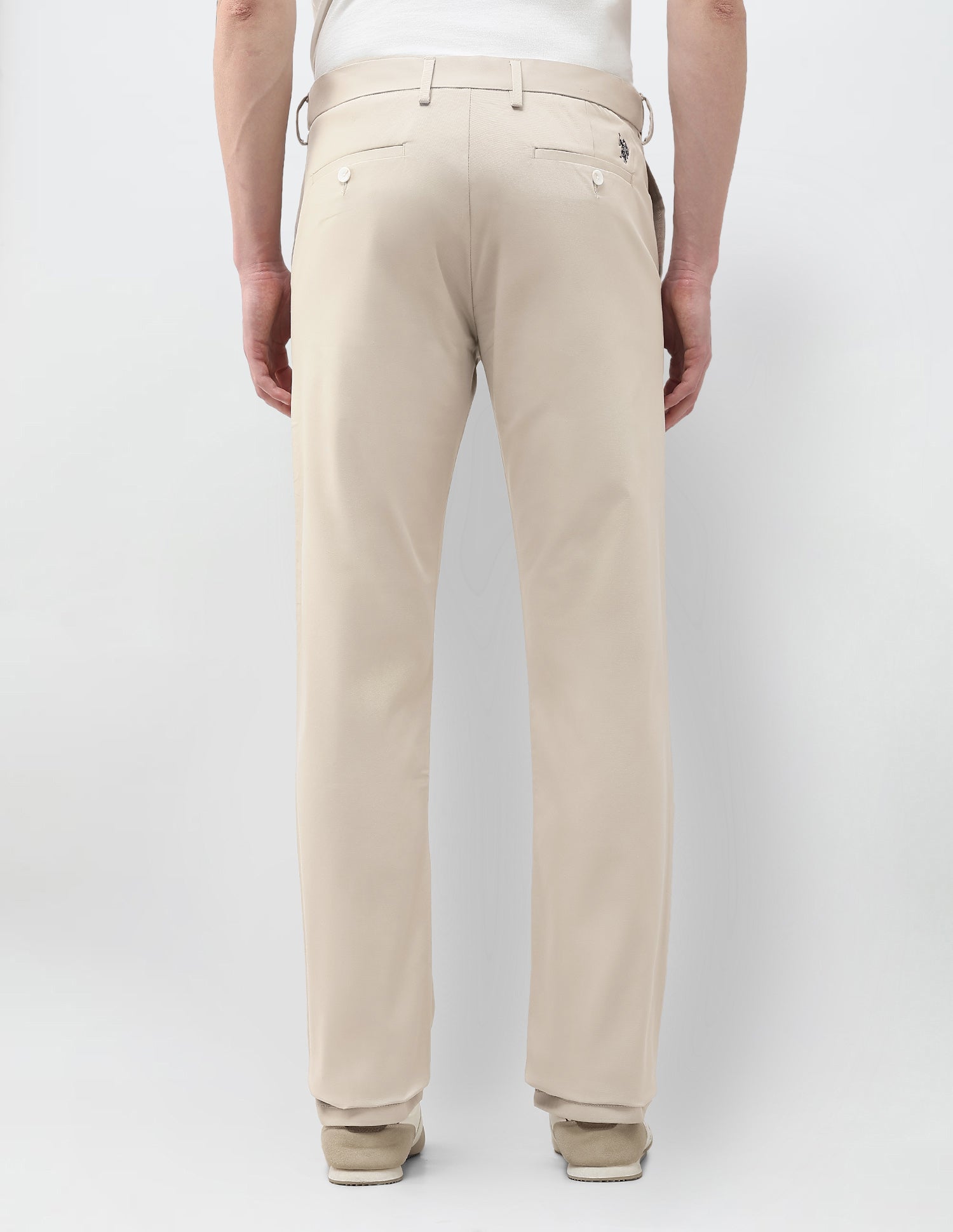 Riley Straight Fit Twill Trousers Beige - U.S. Polo Assn. India | Large
