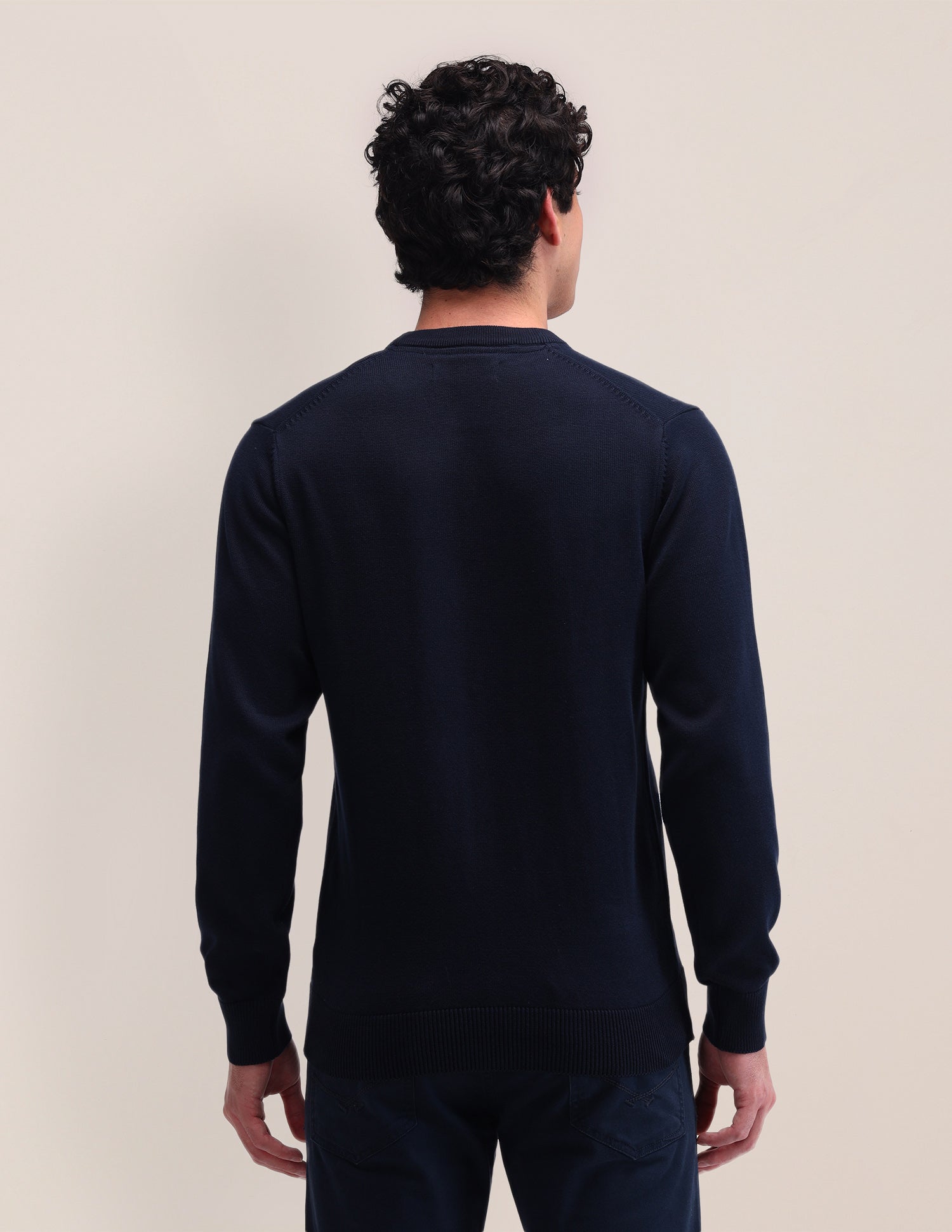 Brand Printed Regular Fit Sweater Navy - U.S. POLO ASSN. | Large