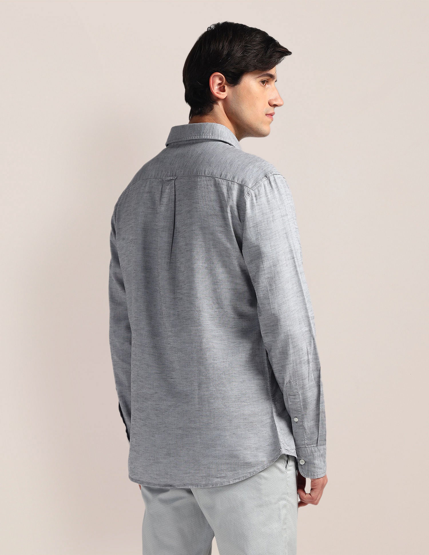 Tailored Fit Solid Shirt Grey - U.S. Polo Assn. India | Large