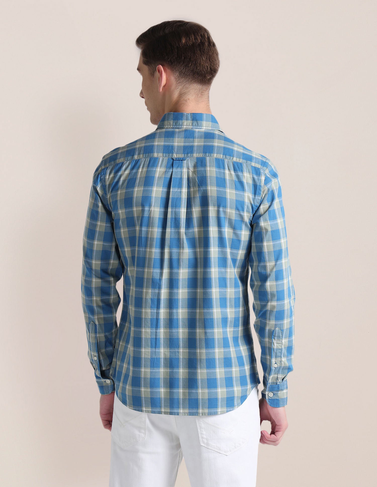 Tartan Check Tailored Fit Shirt Blue - U.S. Polo Assn. India | Large