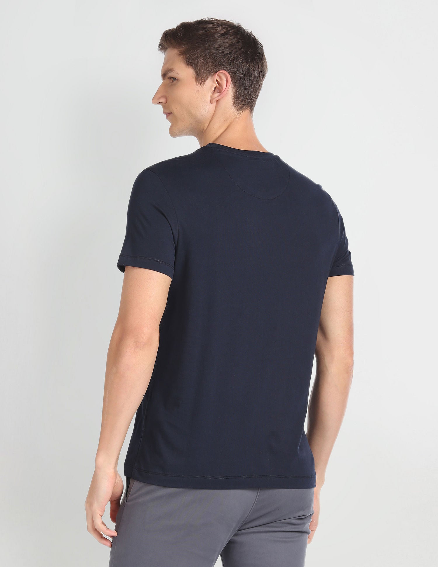 Crew Neck Brand Graphic Print T-Shirt Navy - U.S. POLO ASSN. | Large