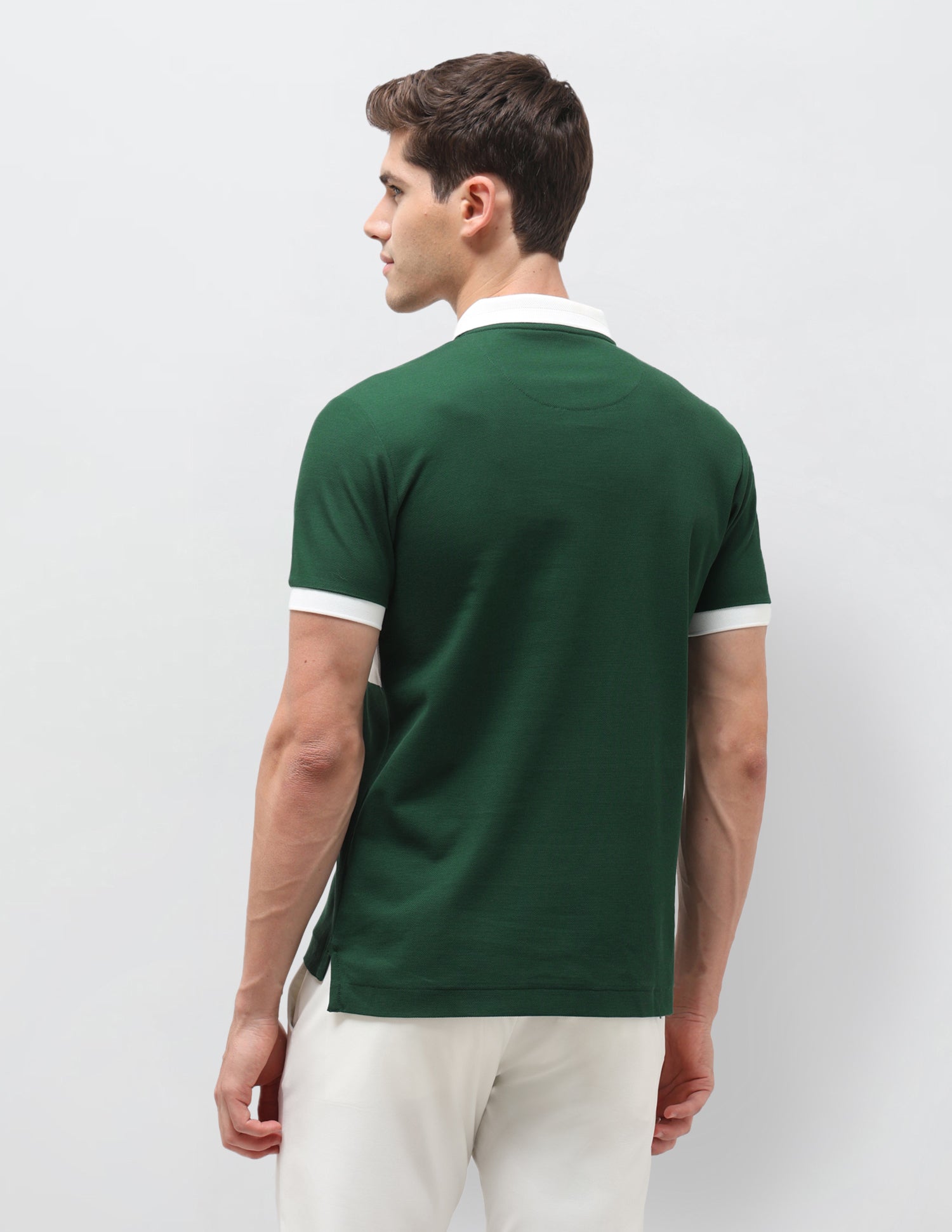 Colourblocked Brand Embroidered Slim Fit Polo Shirt Green - U.S. Polo Assn. India | Large
