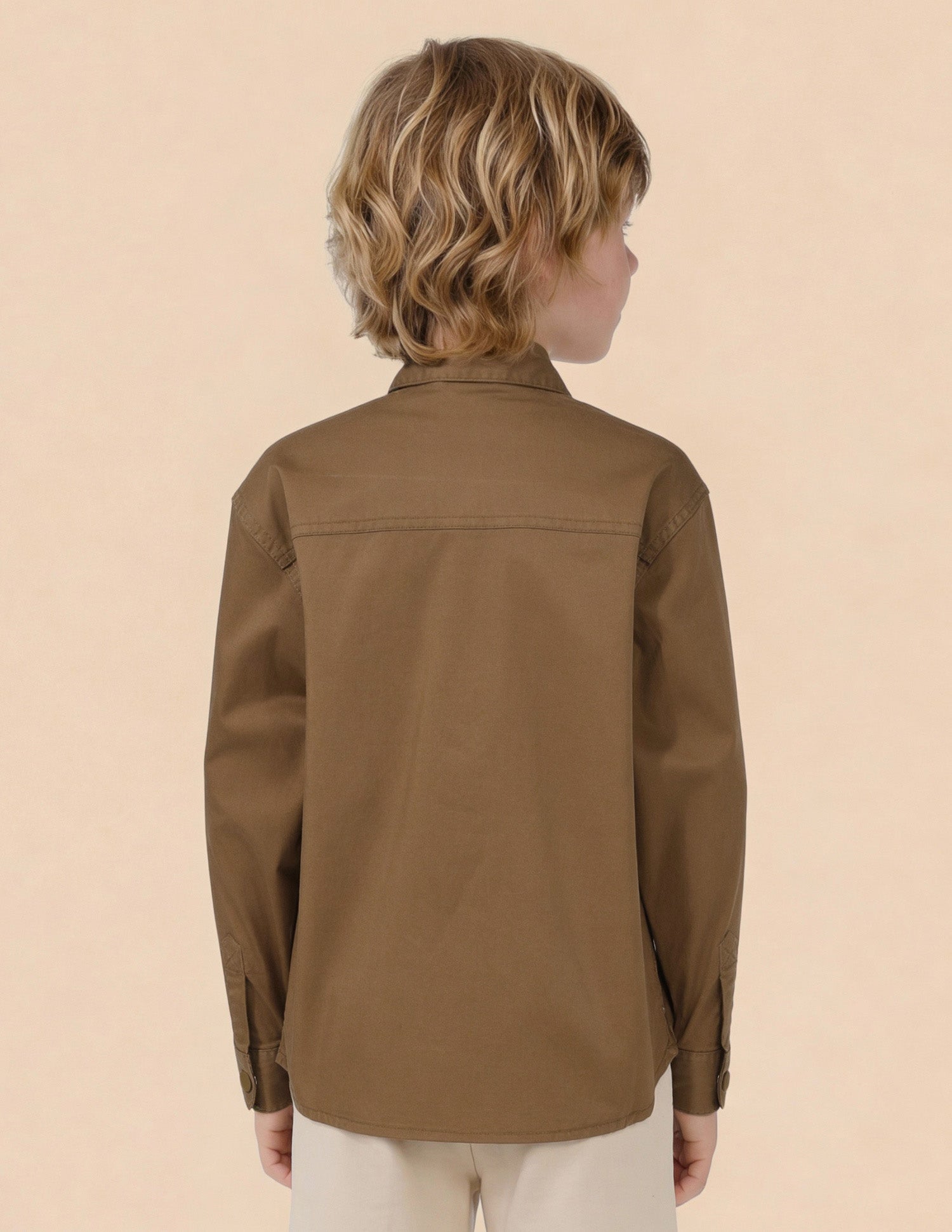 Boys Boxy Fit Solid Shirt Dark Brown - U.S. Polo Assn. India | Large