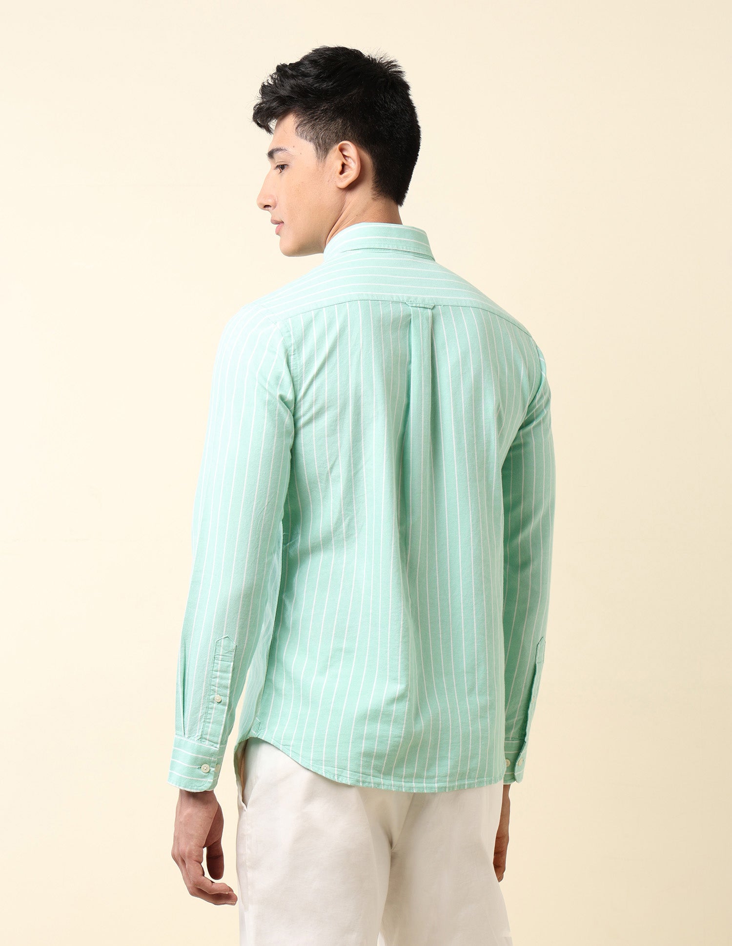 Vertical Striped Oxford Button-Down Shirt Mint - U.S. Polo Assn. India | Large