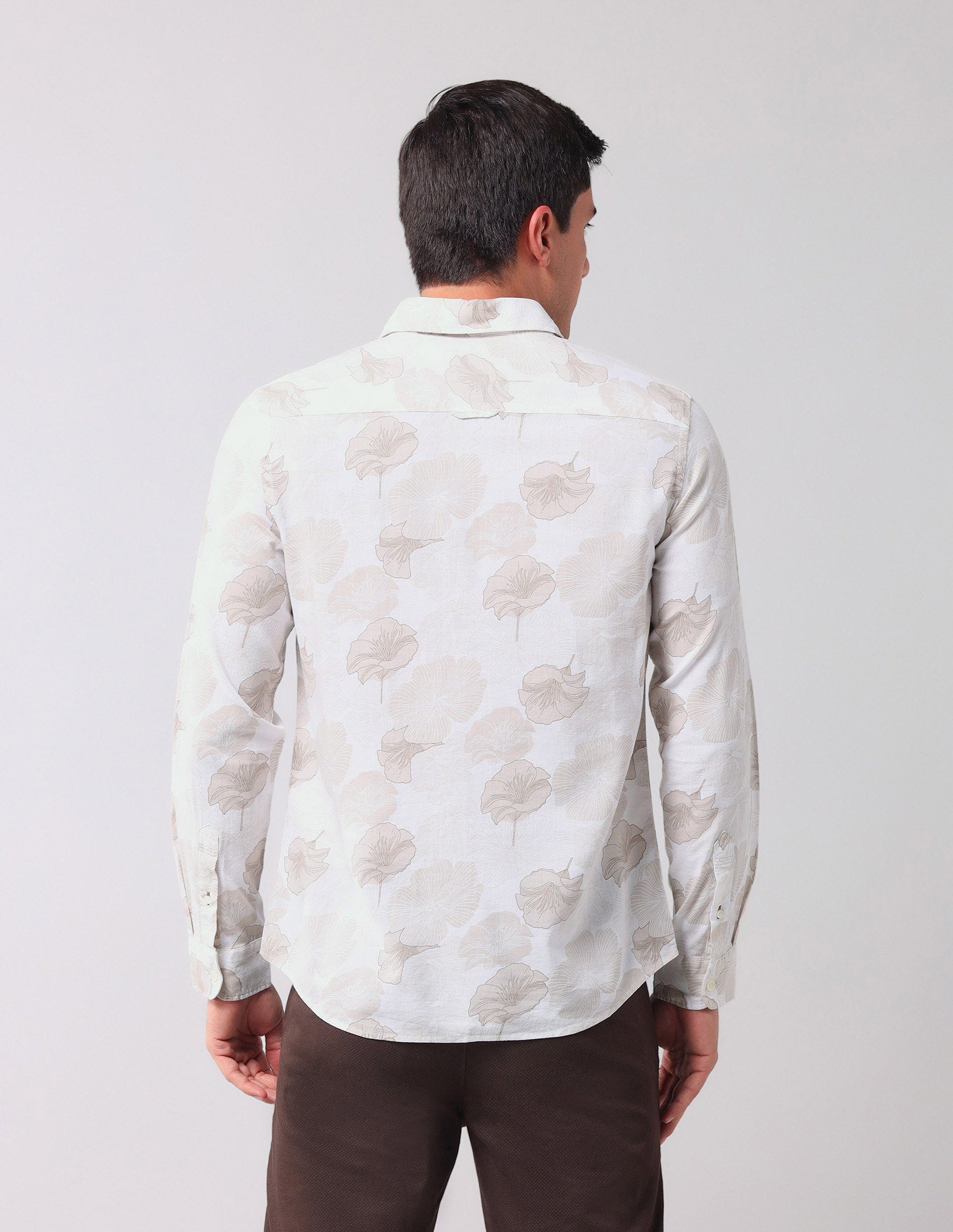 Floral Printed Regular Fit Shirt Beige - U.S. Polo Assn. India | Large