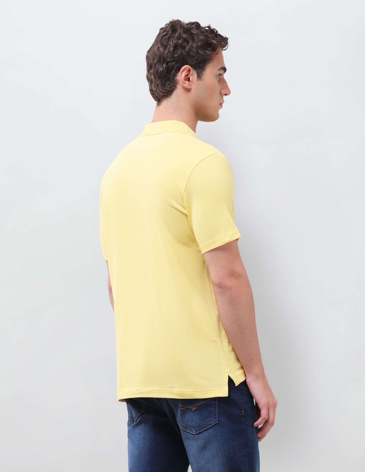 Solid Slim Fit Polo Shirt Yellow - U.S. Polo Assn. India | Large