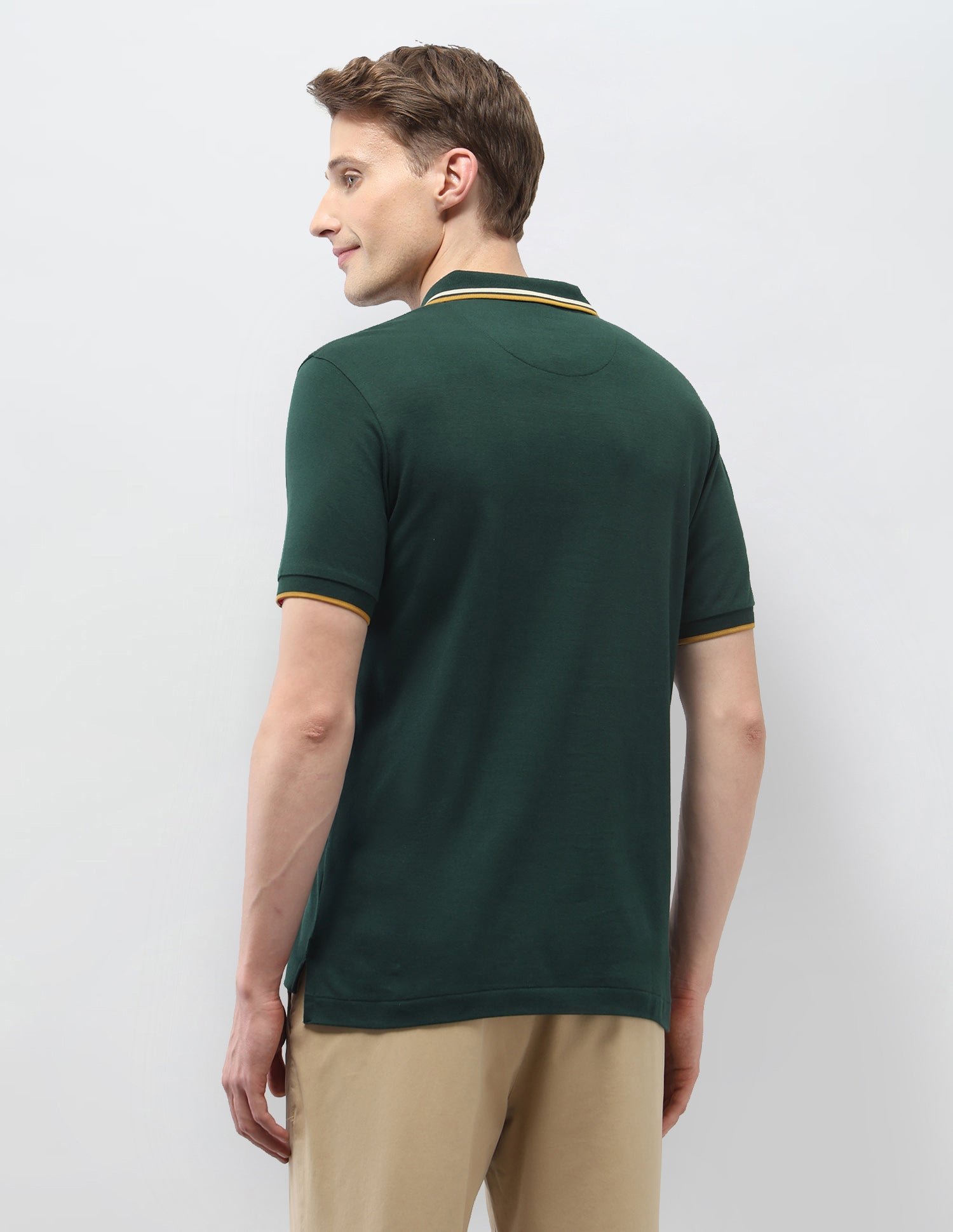 Solid Regular Fit Polo Shirt Olive - U.S. Polo Assn. India | Large