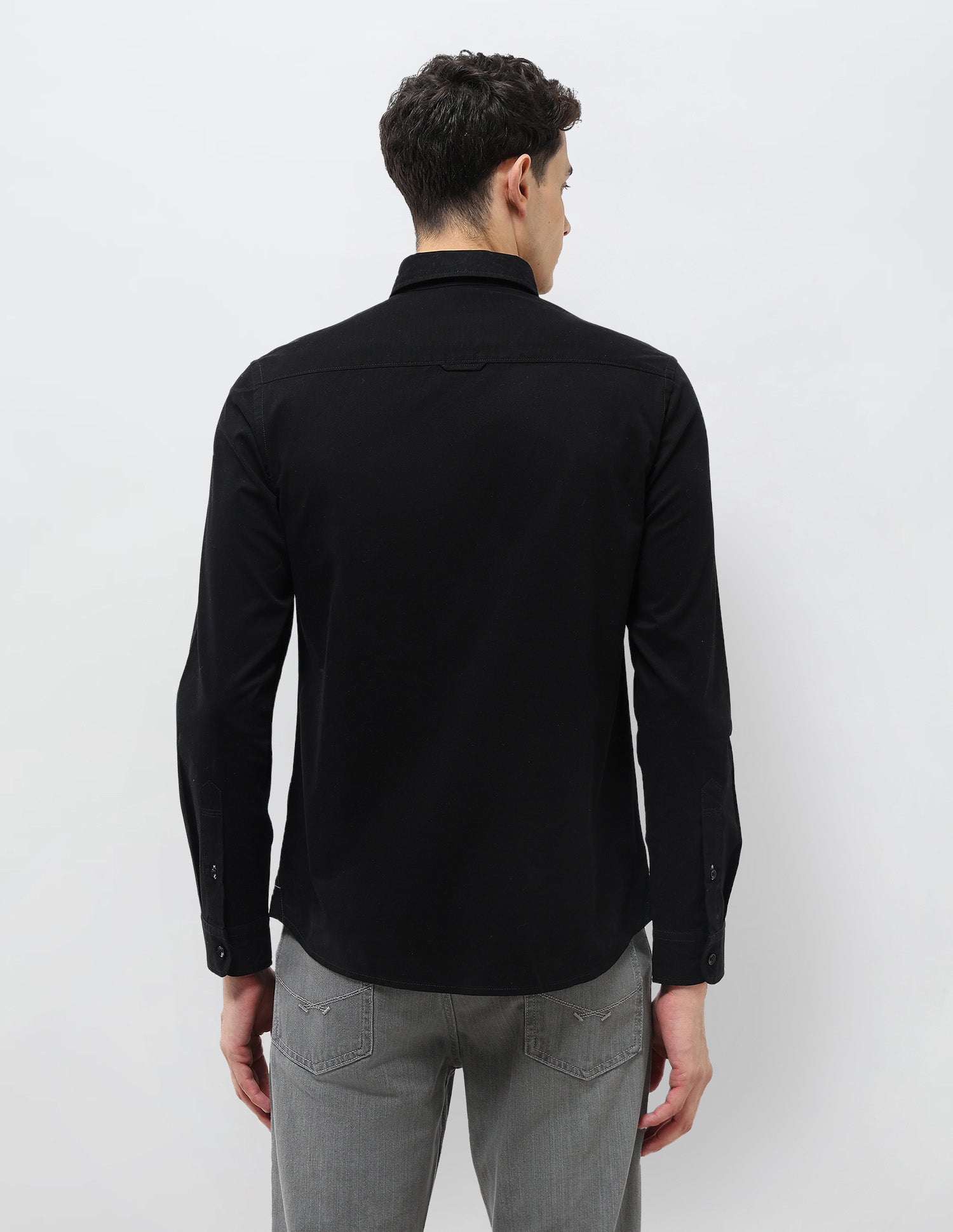 Regular Fit Solid Shirt Black - U.S. Polo Assn. India | Large