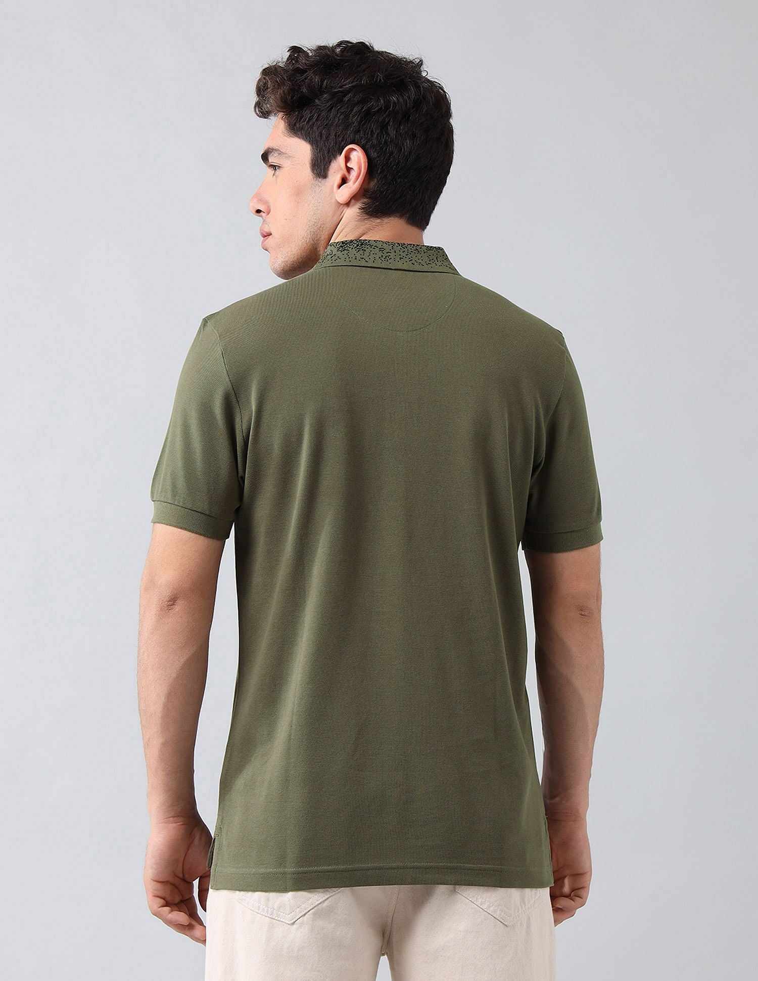 Muscle Fit Pure Cotton Polo Shirt Light Olive - U.S. Polo Assn. India | Large