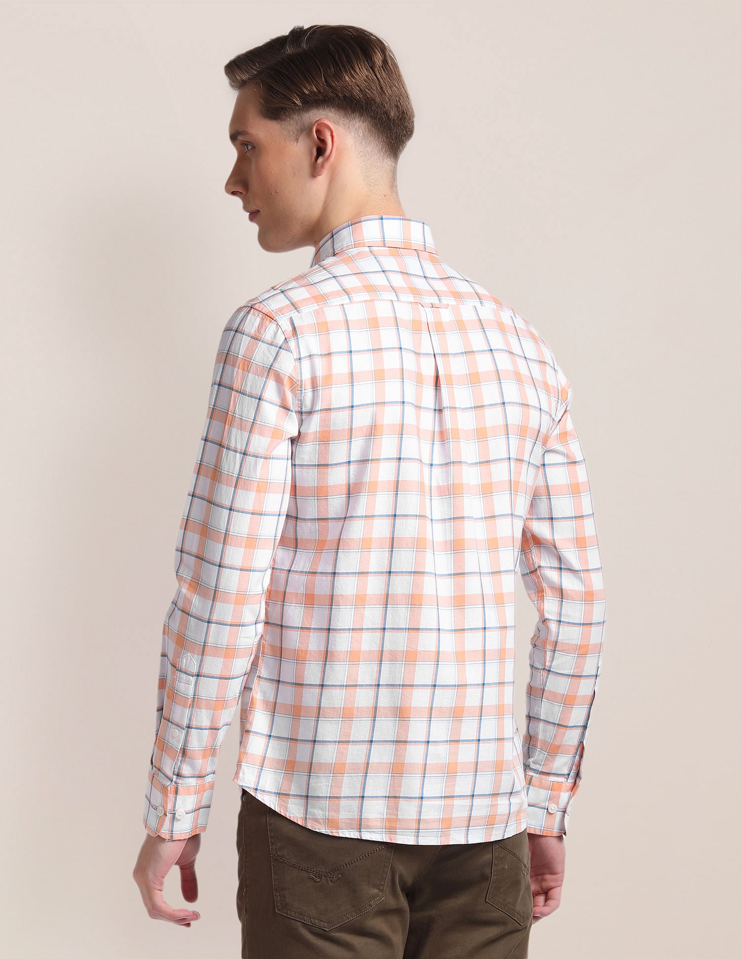 Premium Cotton Twill Shirt Orange - U.S. Polo Assn. India | Large