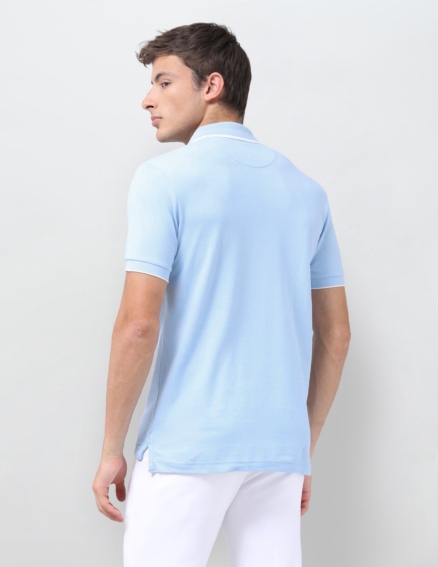 Solid Regular Fit Polo Shirt Light Blue - U.S. Polo Assn. India | Large