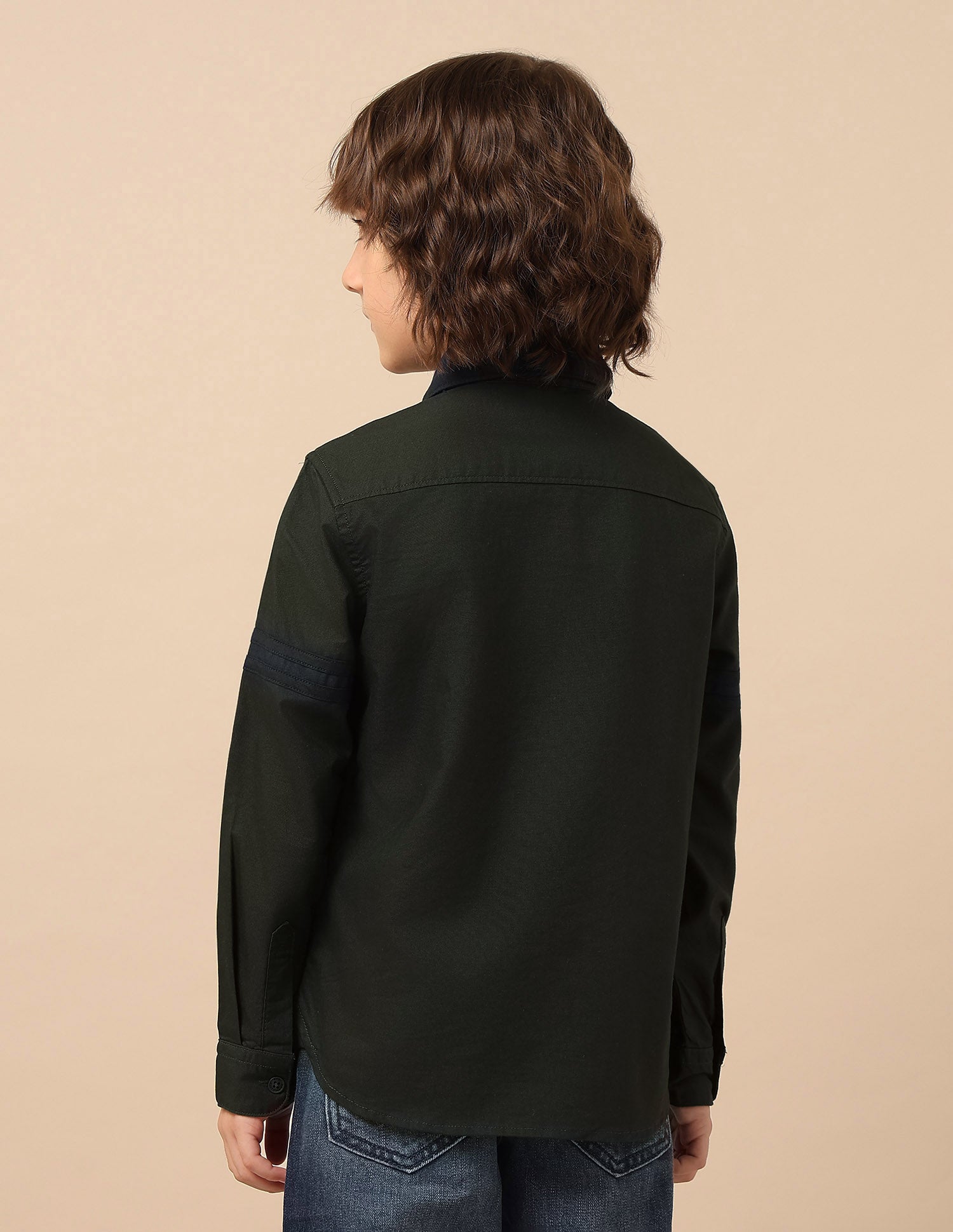 Boys Brand Printed Oxford Shirt Green - U.S. POLO ASSN. | Large