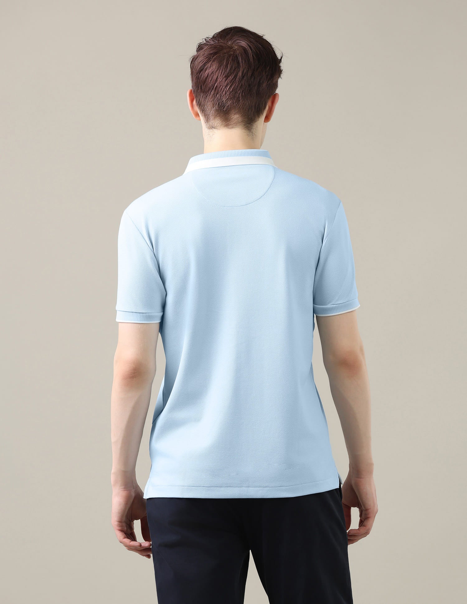 Solid Slim Fit Polo Shirt Blue - U.S. Polo Assn. India | Large